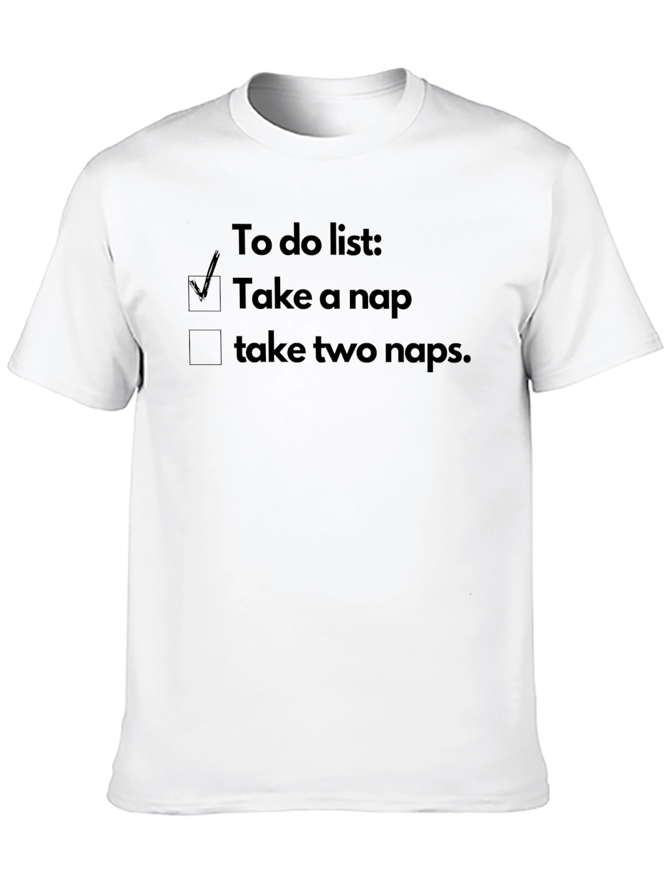 Black Funny Nap To-Do List Graphic Tee - Black Cotton T-Shirt view 10