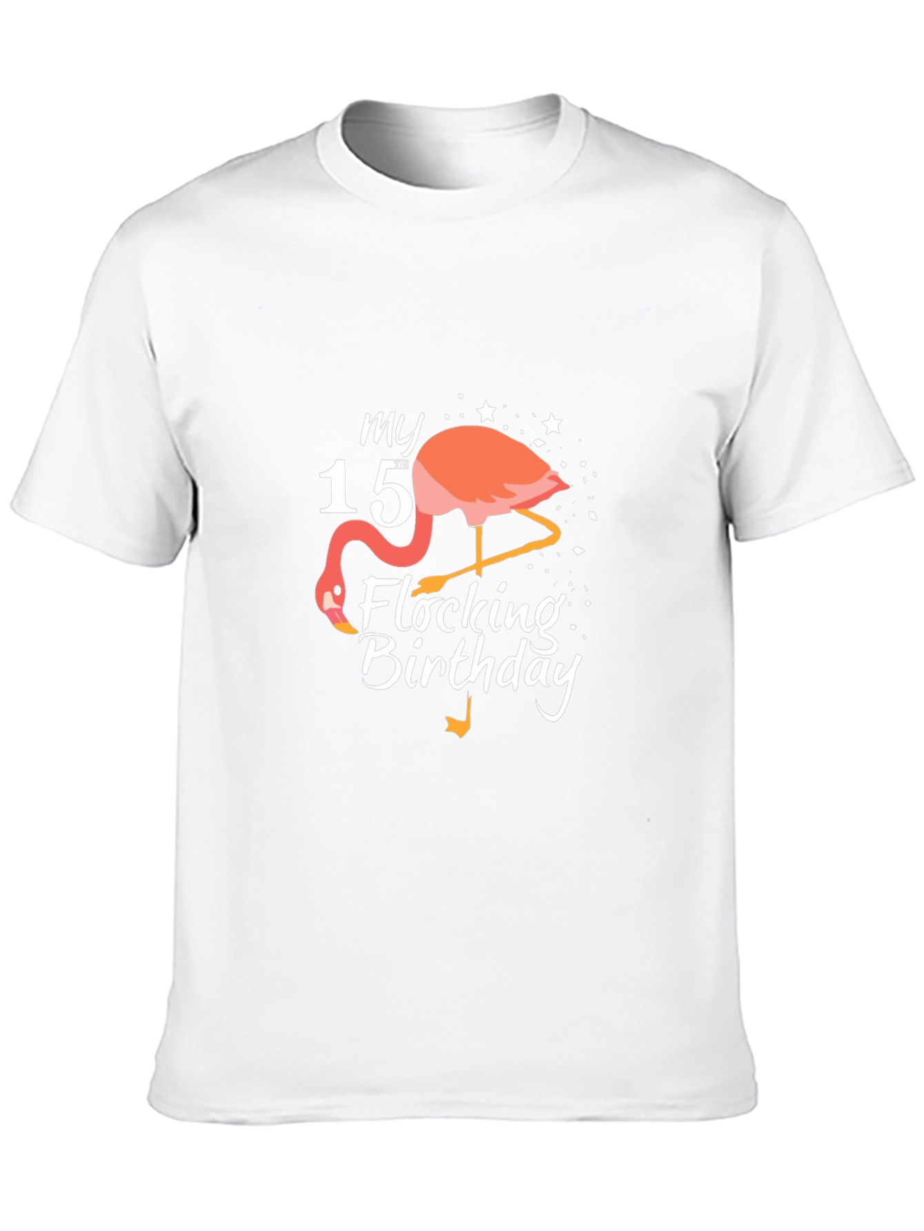 Black My 15th Flocking Birthday T-Shirt Flamingo view 10