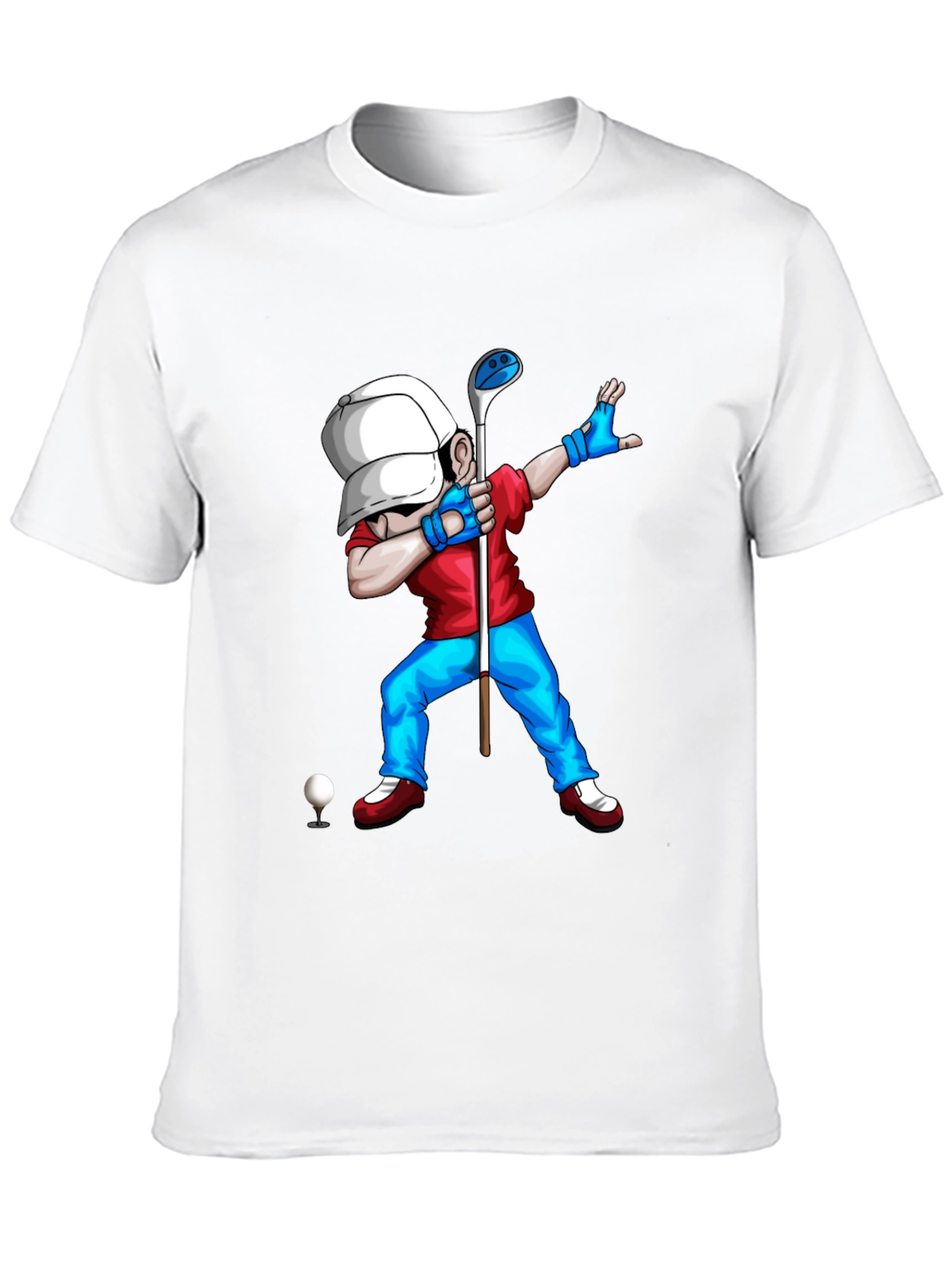 Black Golf Dabbing Cartoon Graphic Tee view 10