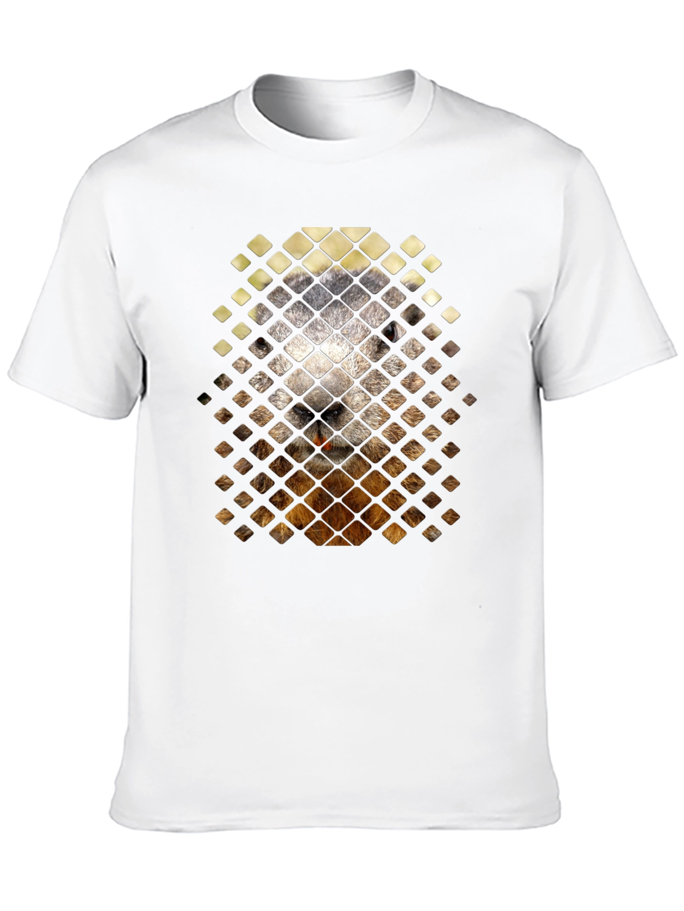 Black Groundhog Grid Tee - Unique Animal Graphic T-Shirt view 10