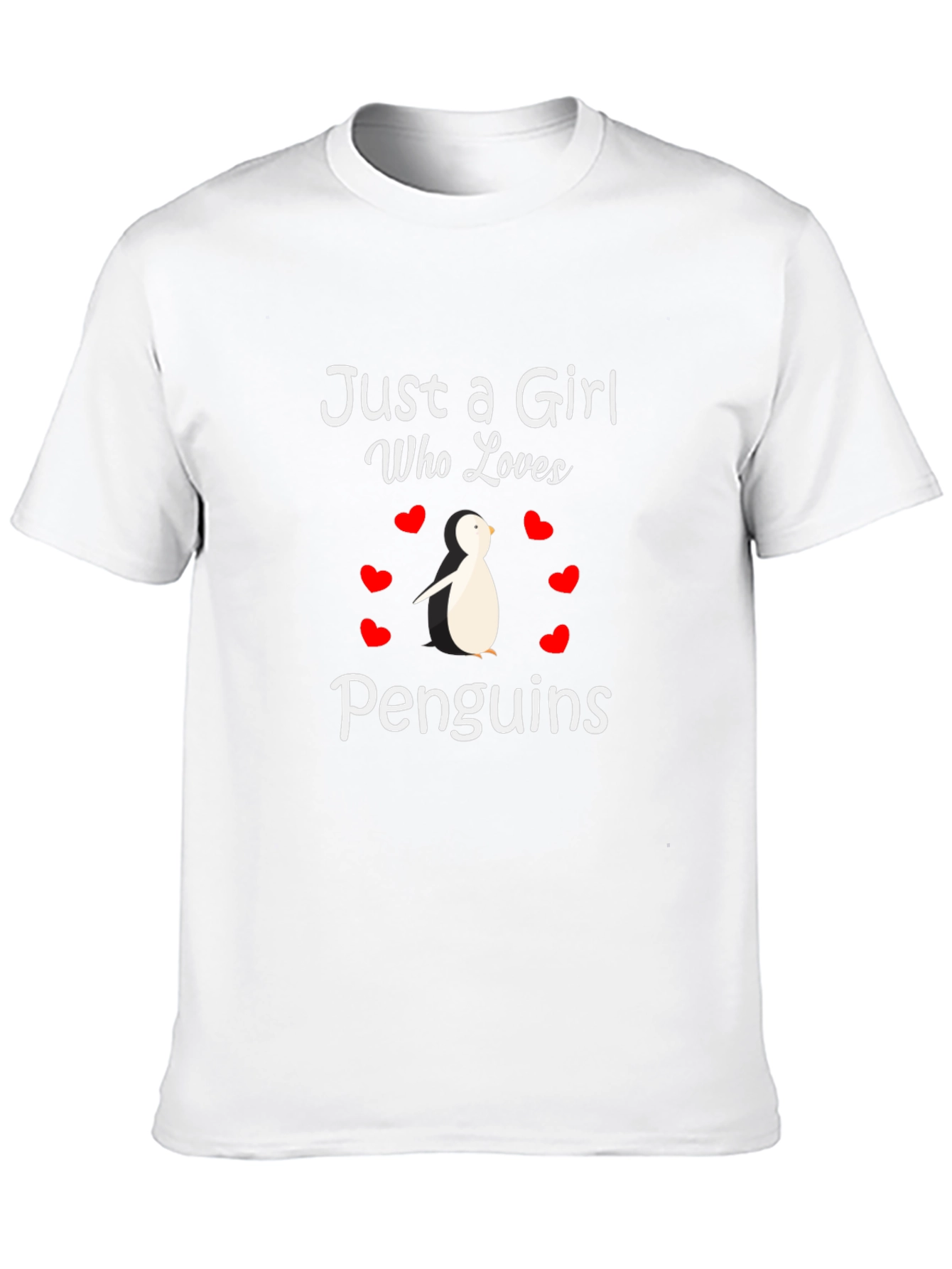 Black Just a Girl Who Loves Penguins T-Shirt view 10