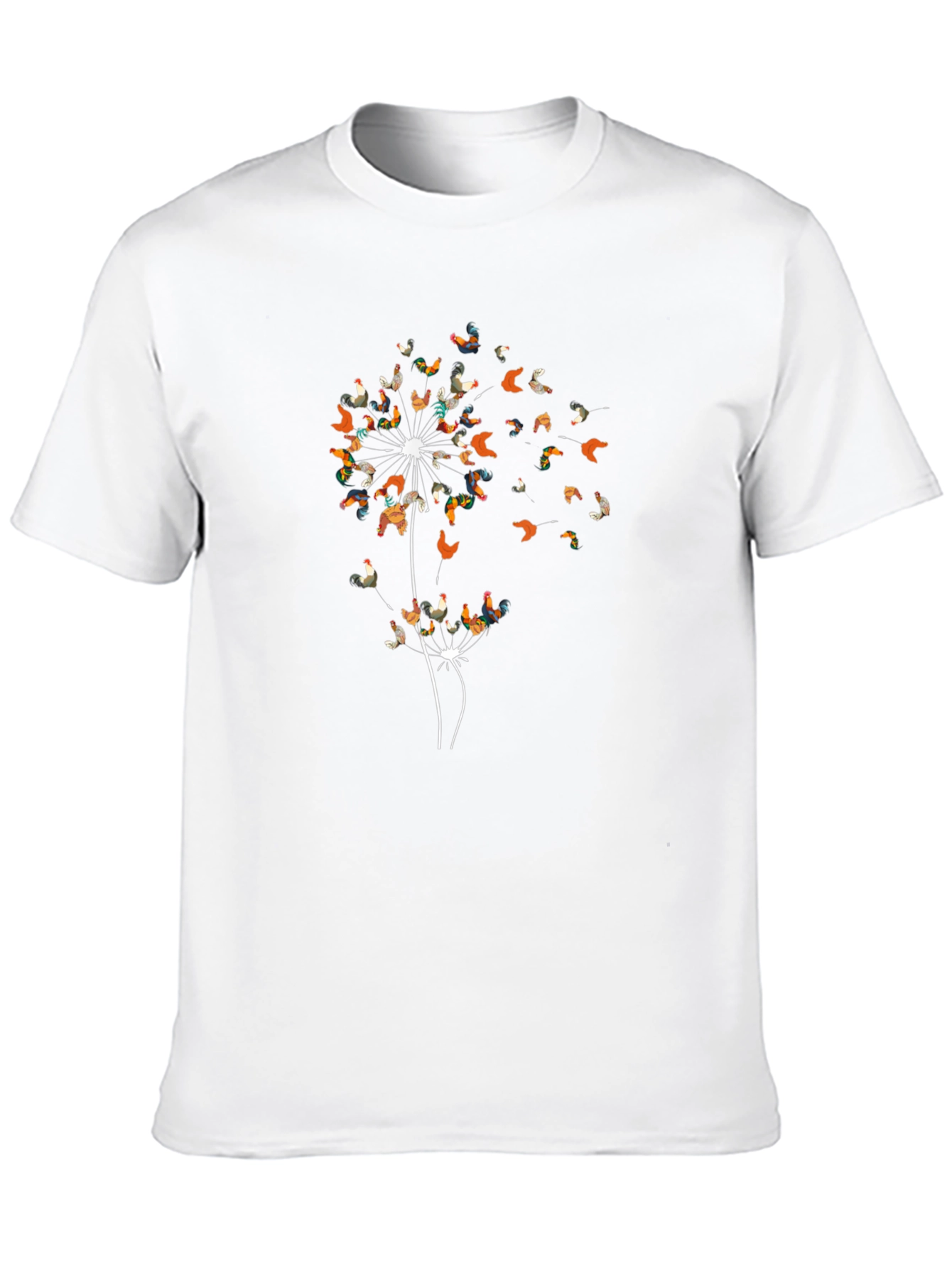 Black Dandelion Chicken T-Shirt - Unique Graphic Tee view 10