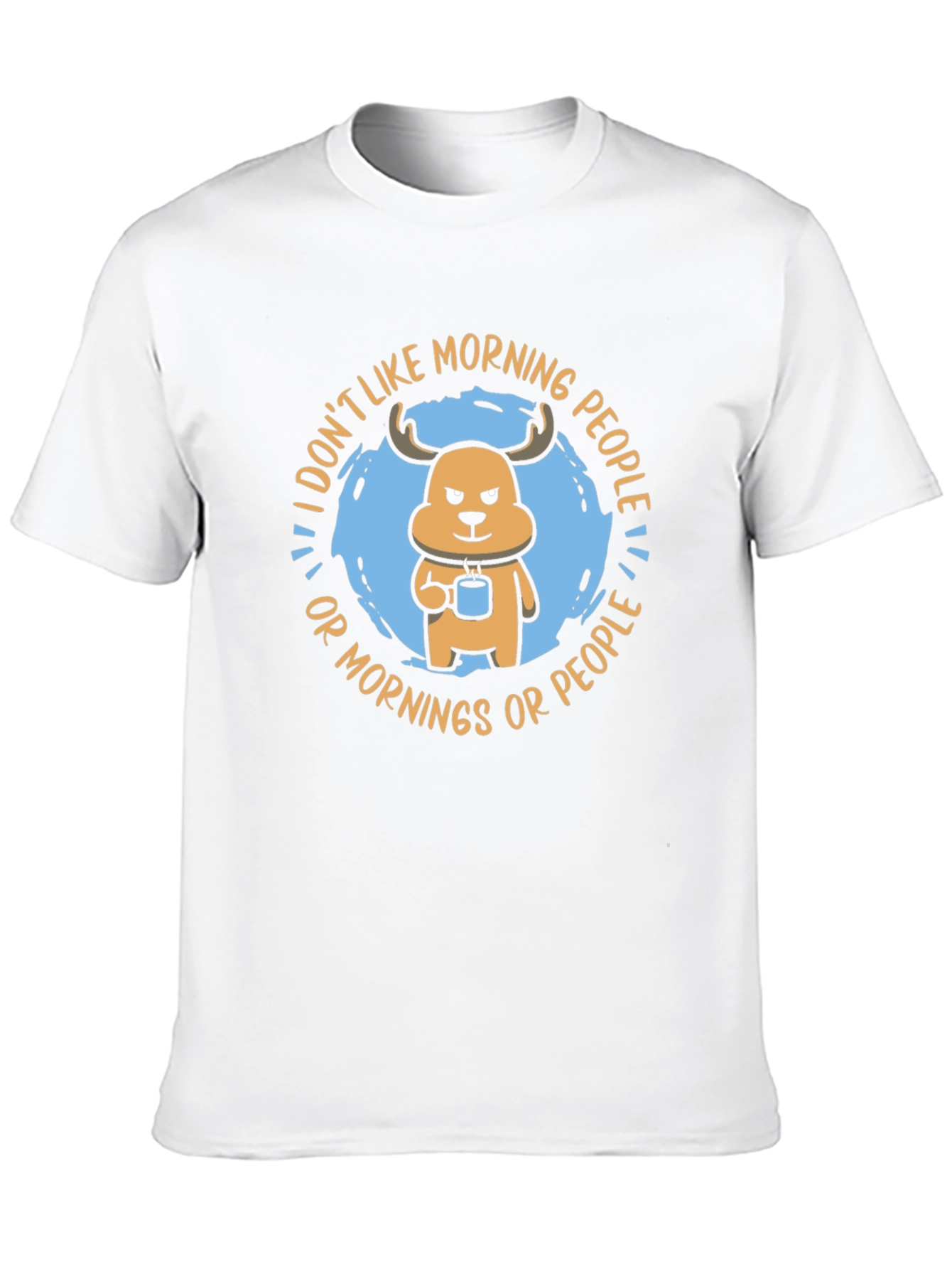 Black Funny I Don't Like Morning People Graphic T-Shirt view 10