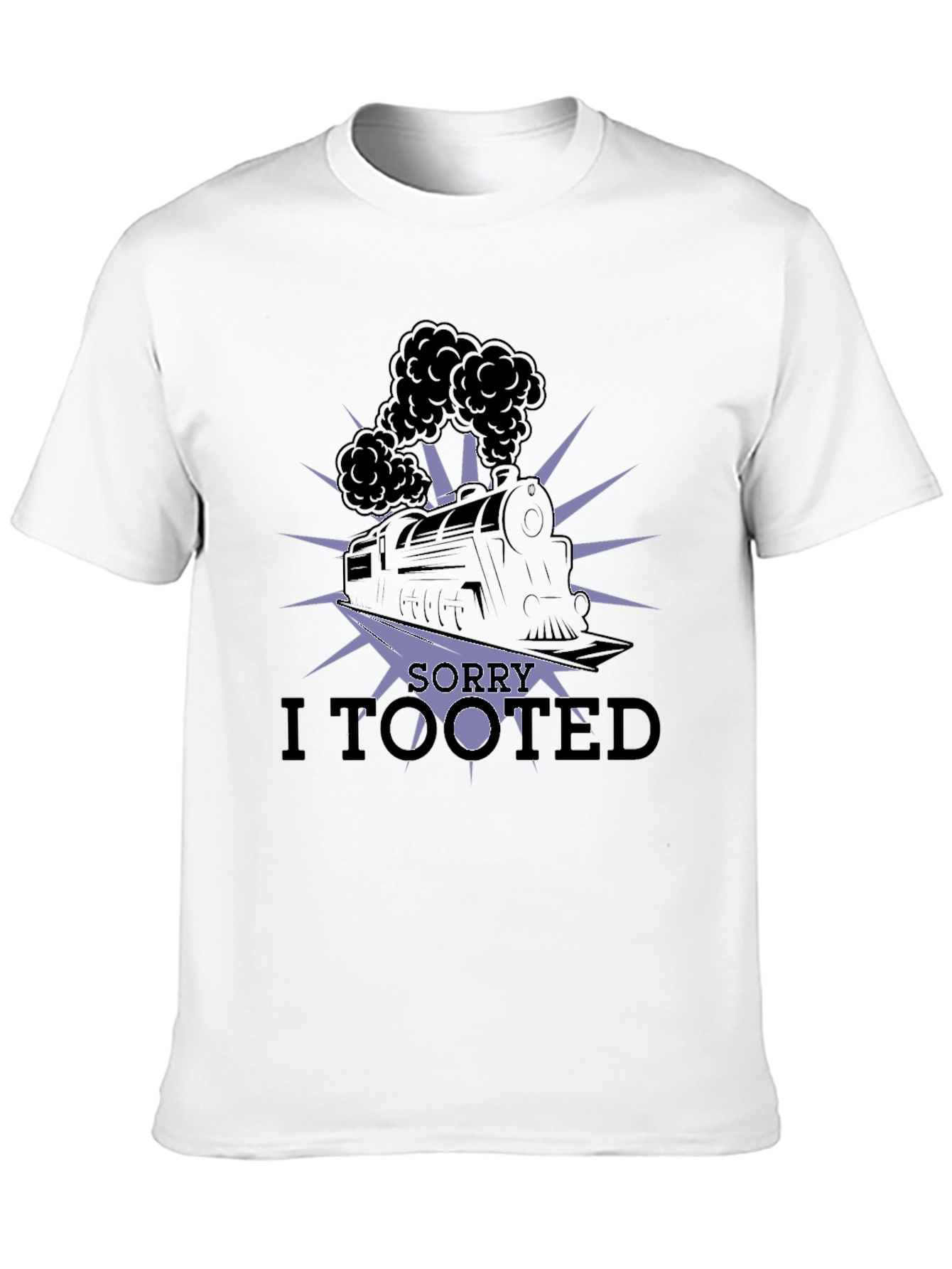 Black Funny "Sorry I Tooted" Train T-Shirt view 10