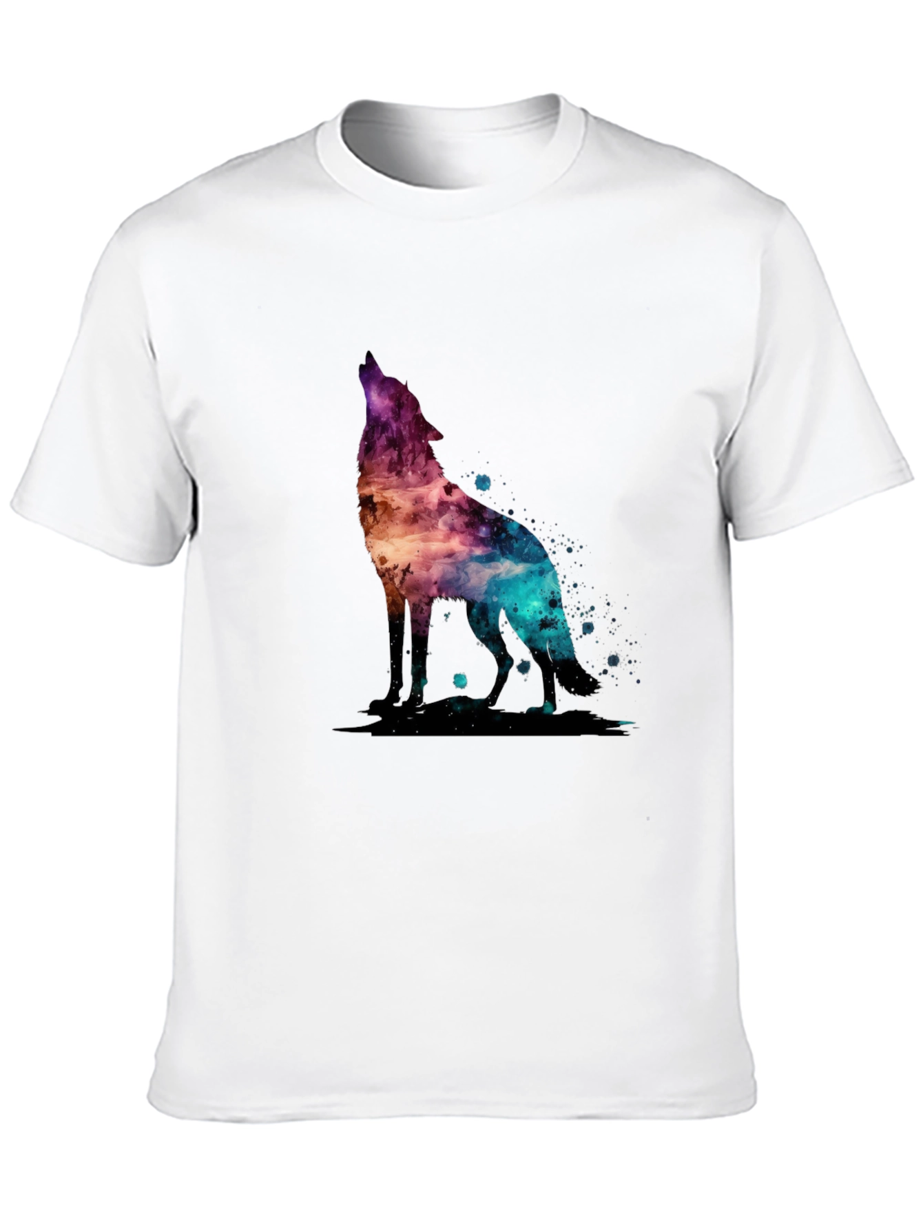 Black Galaxy Wolf Graphic T-Shirt - Stylish Men's Tee view 10