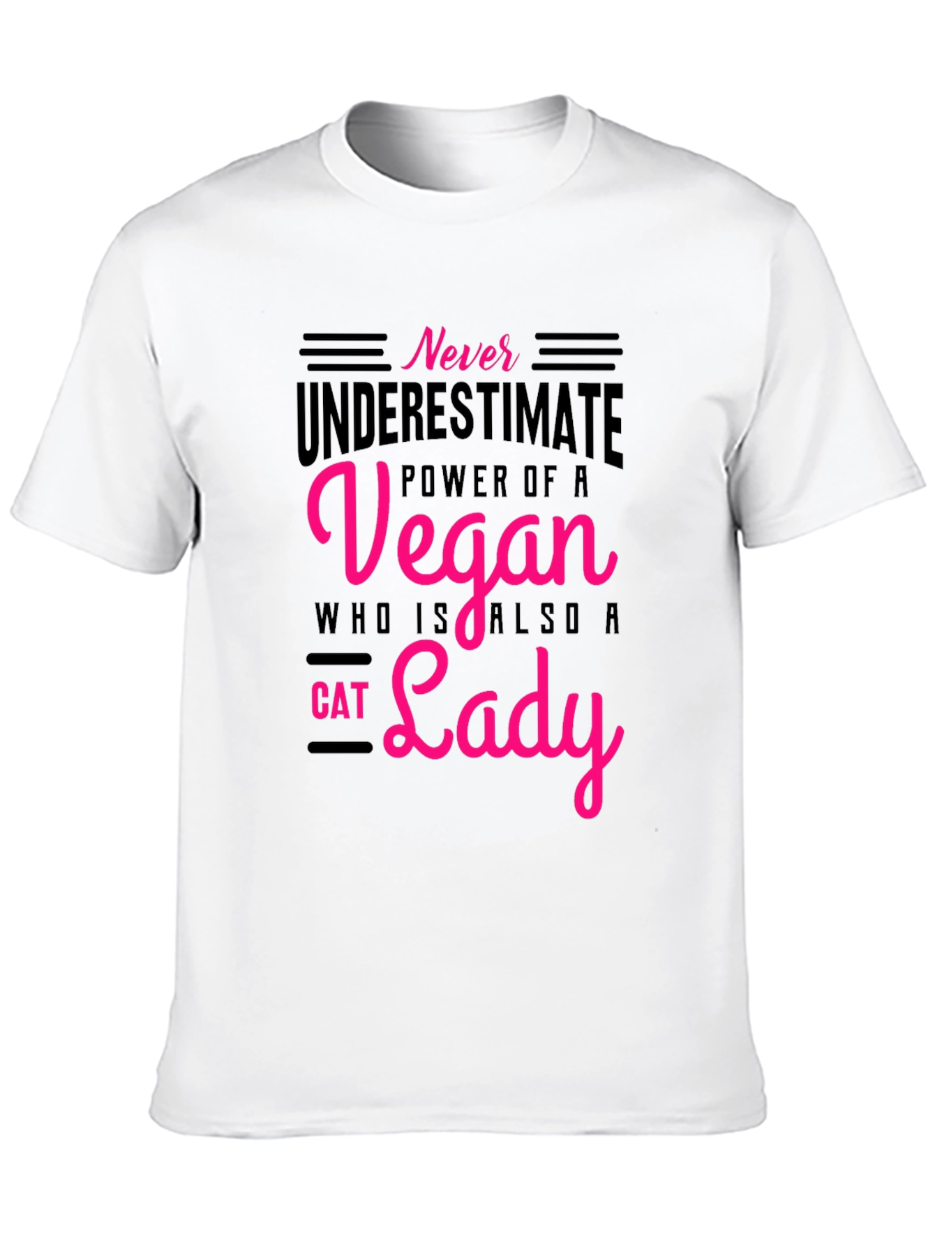 Black Vegan Cat Lady T-Shirt: Never Underestimate the Power! view 10