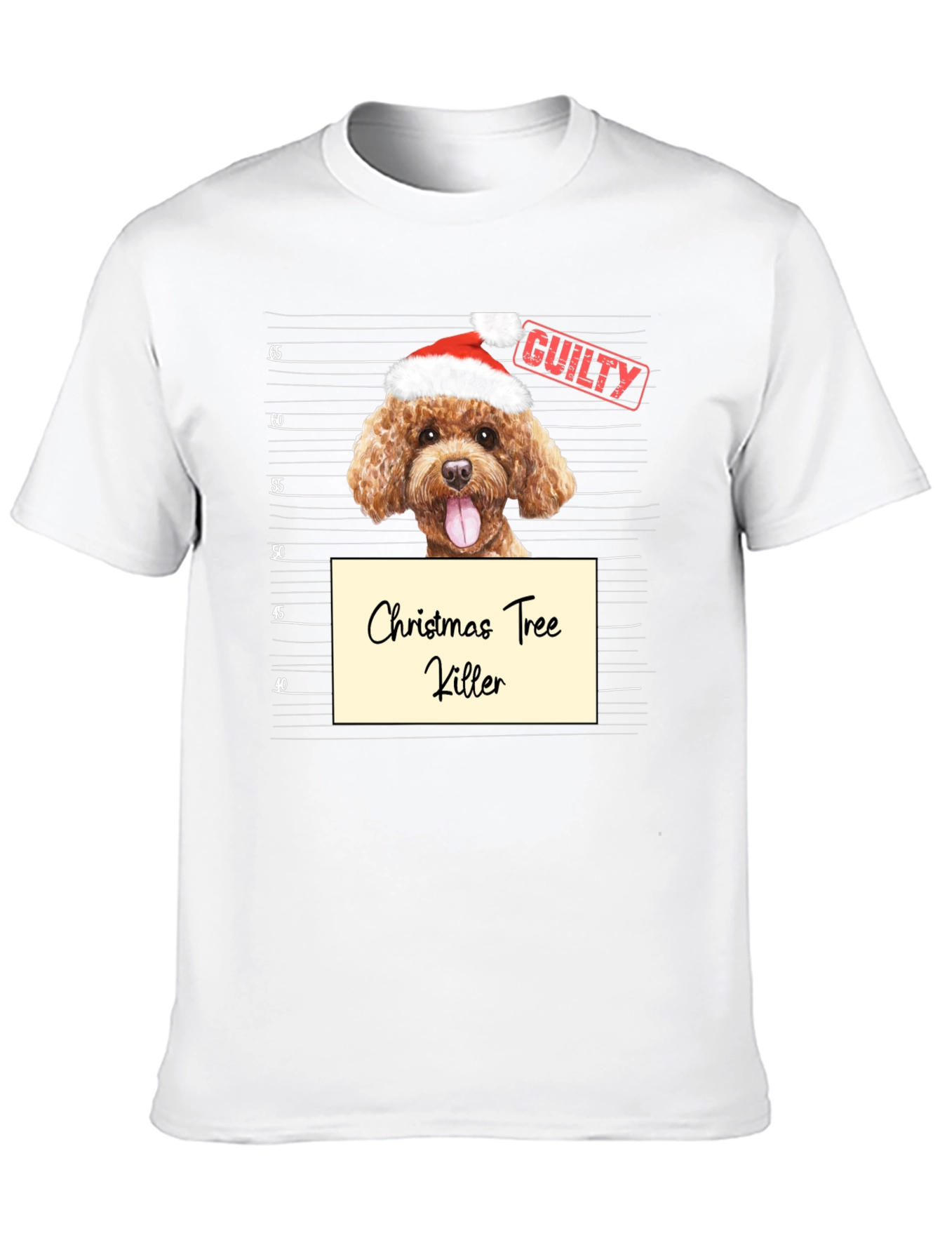 Christmas Tree Killer Dog Mugshot Graphic T-Shirt - 10