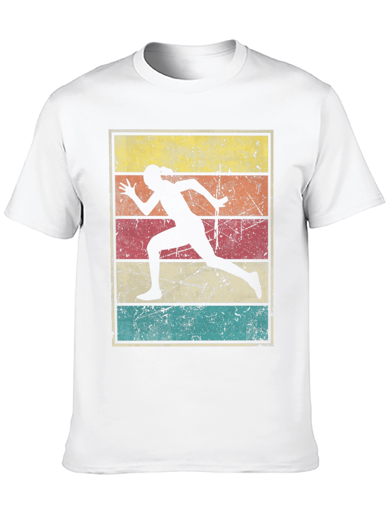 Black Retro Runner T-Shirt | Vintage Style Athletics Tee view 10