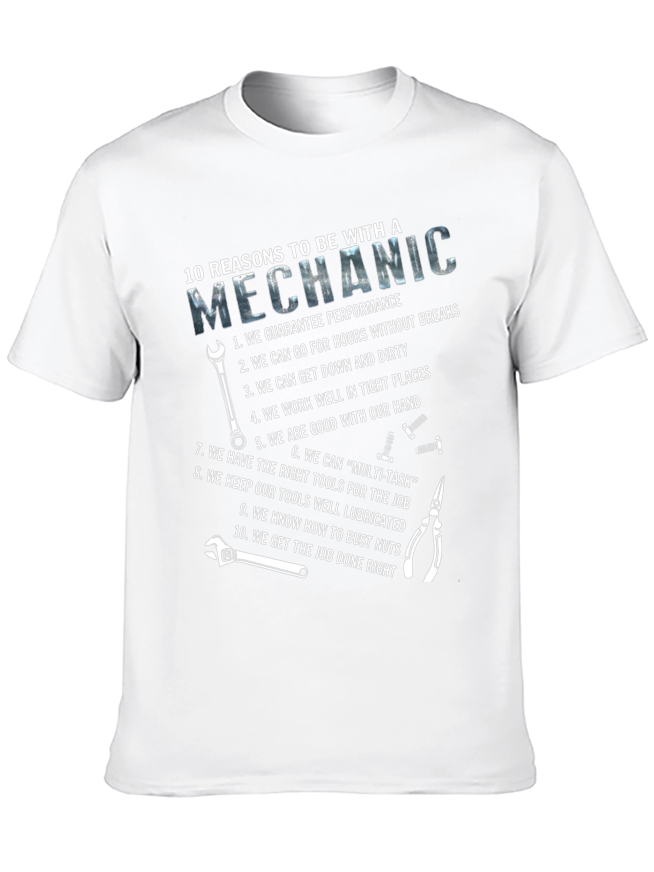 Black 10 Reasons Mechanic T-Shirt - Performance, Tools, Humor view 10