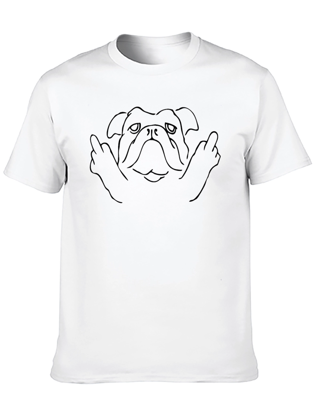 Black Bulldog Middle Finger T-Shirt - Funny Dog Tee view 10