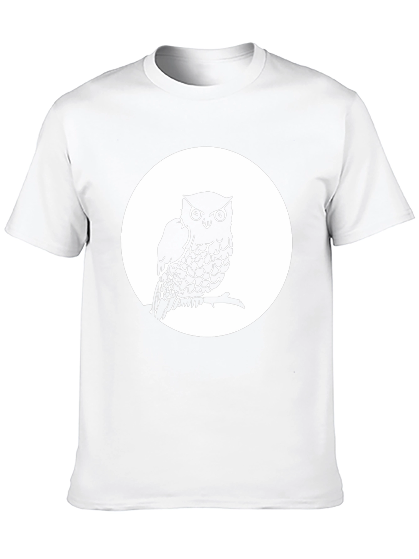Black Owl on Branch Graphic Tee - Unisex Black T-Shirt view 10