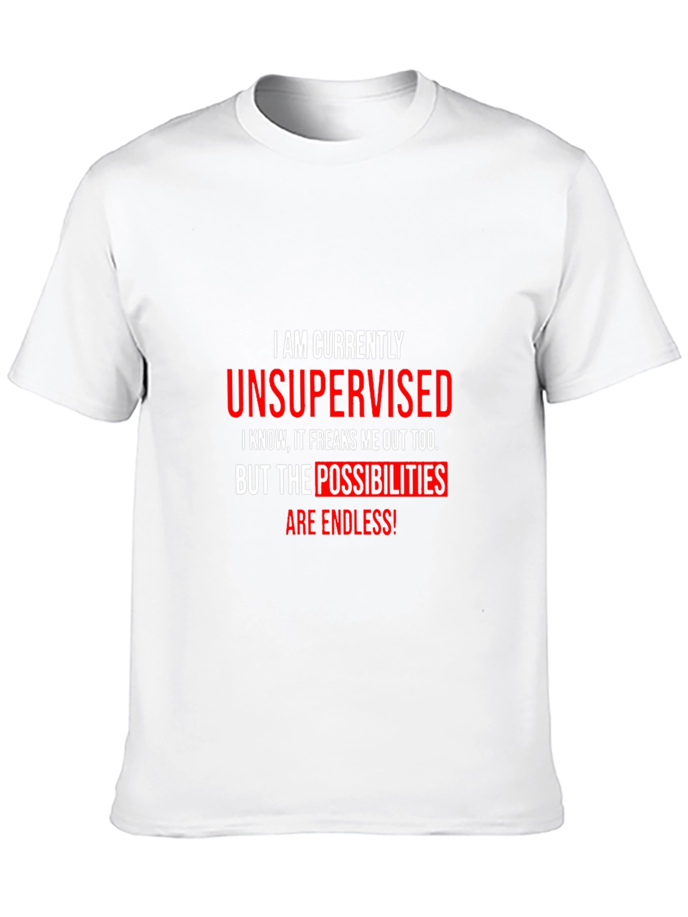 Black Unsupervised Funny Graphic T-Shirt view 10
