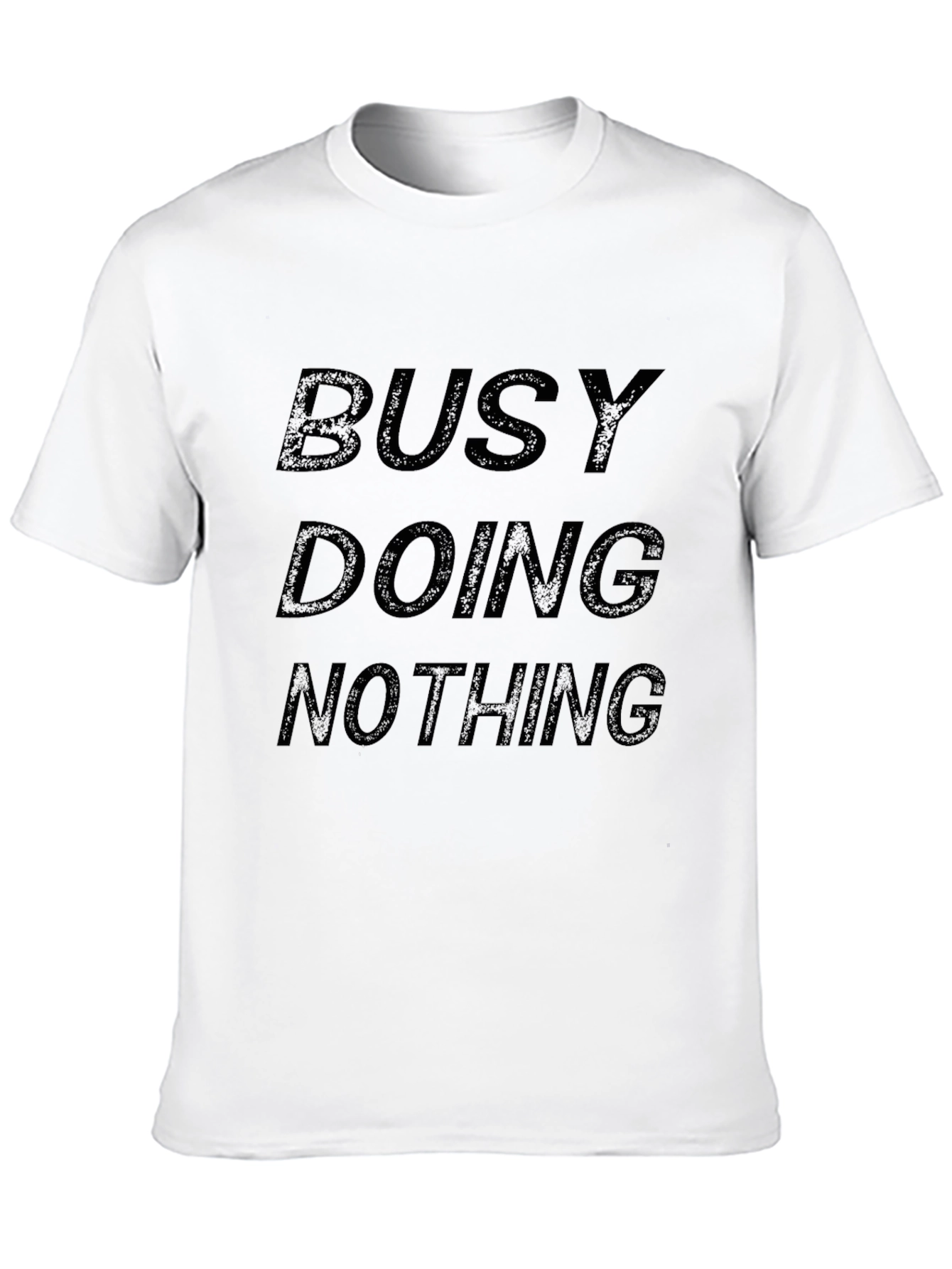 Black Busy Doing Nothing Graphic Tee - Black Casual T-Shirt view 10