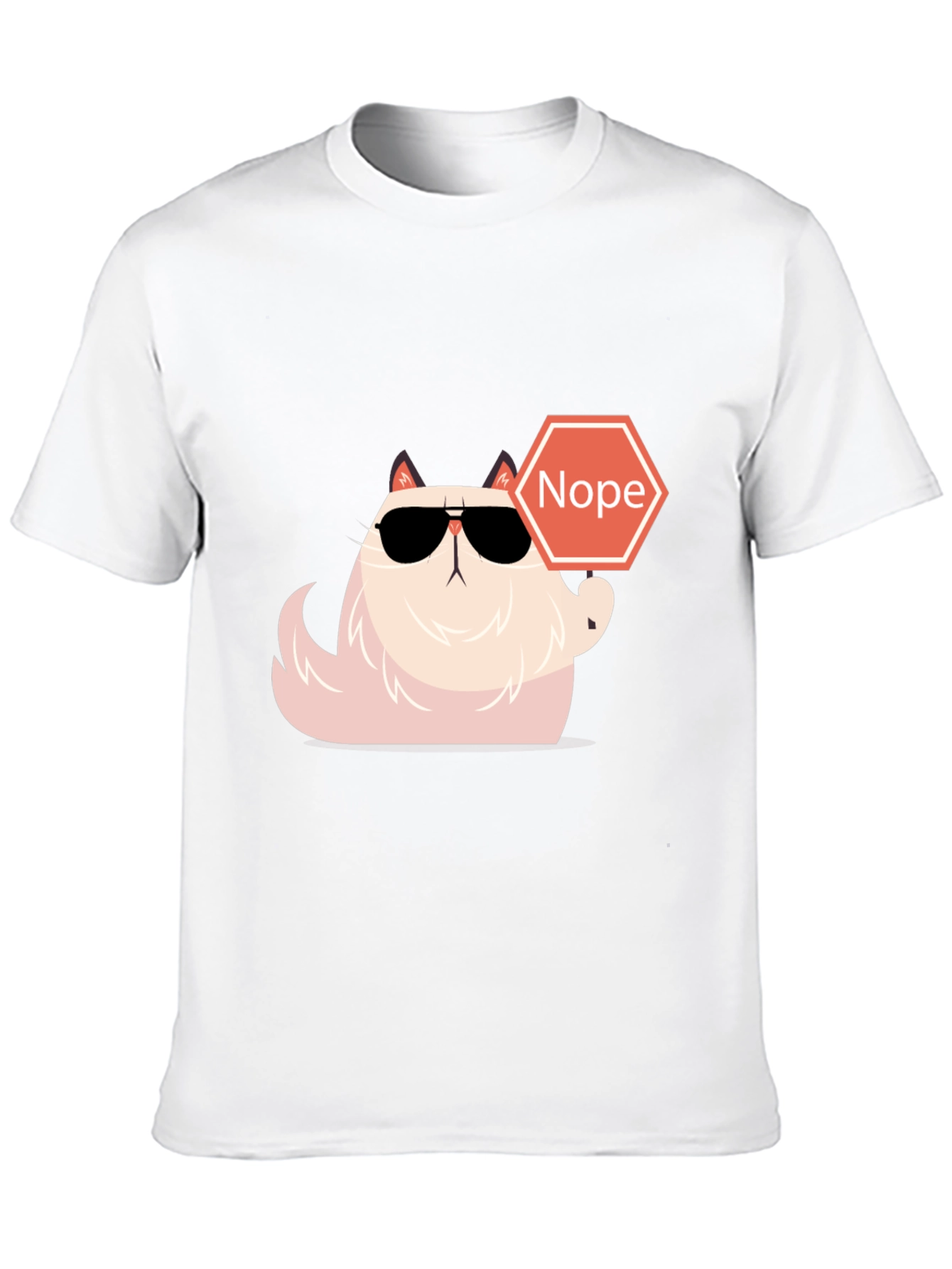 Black Cool Cat Nope T-Shirt - Funny Graphic Tee view 10