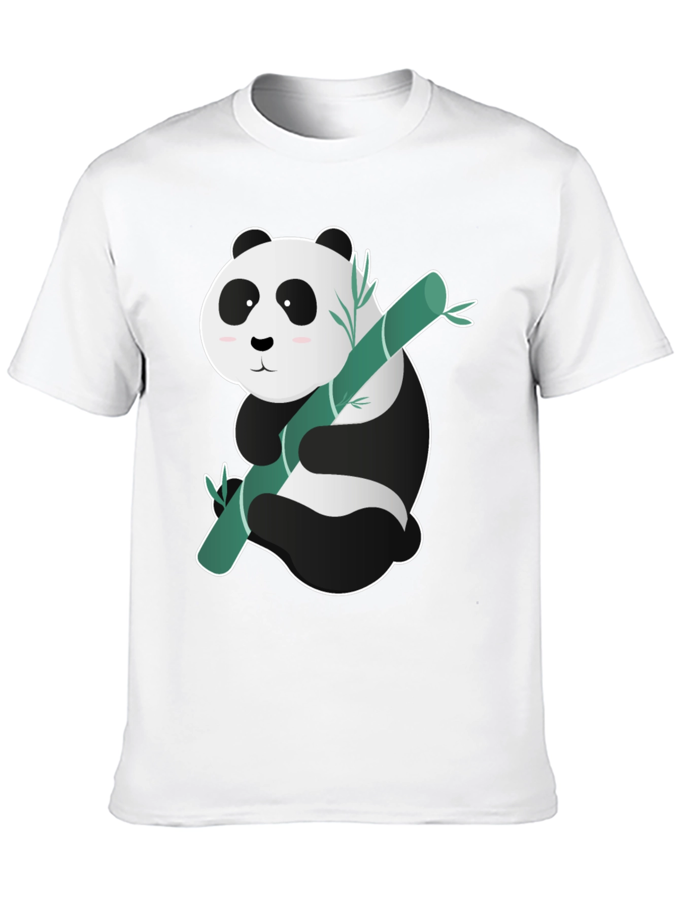 Black Cute Panda Bamboo T-Shirt - Black view 10