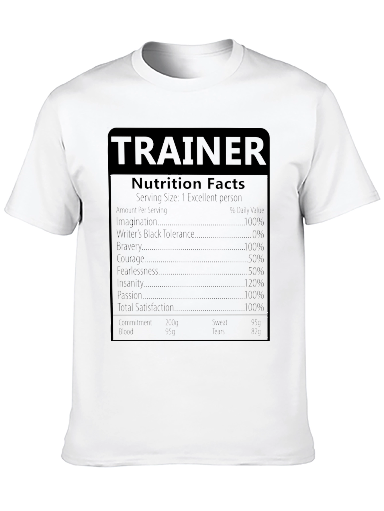 Black Trainer Nutrition Facts Black T-Shirt view 10