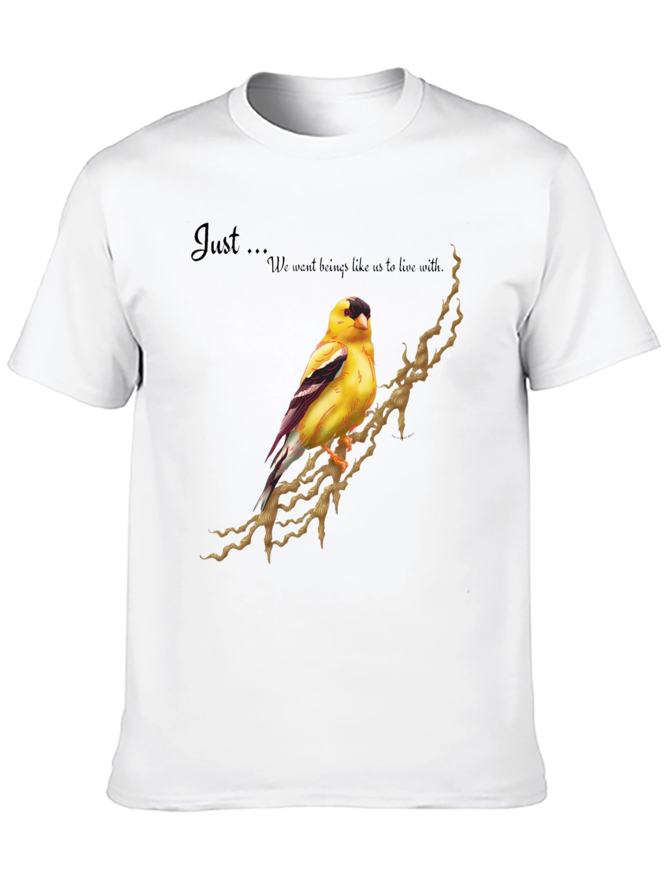 Black Goldfinch Bird Graphic Tee - Unique Design Shirt view 10