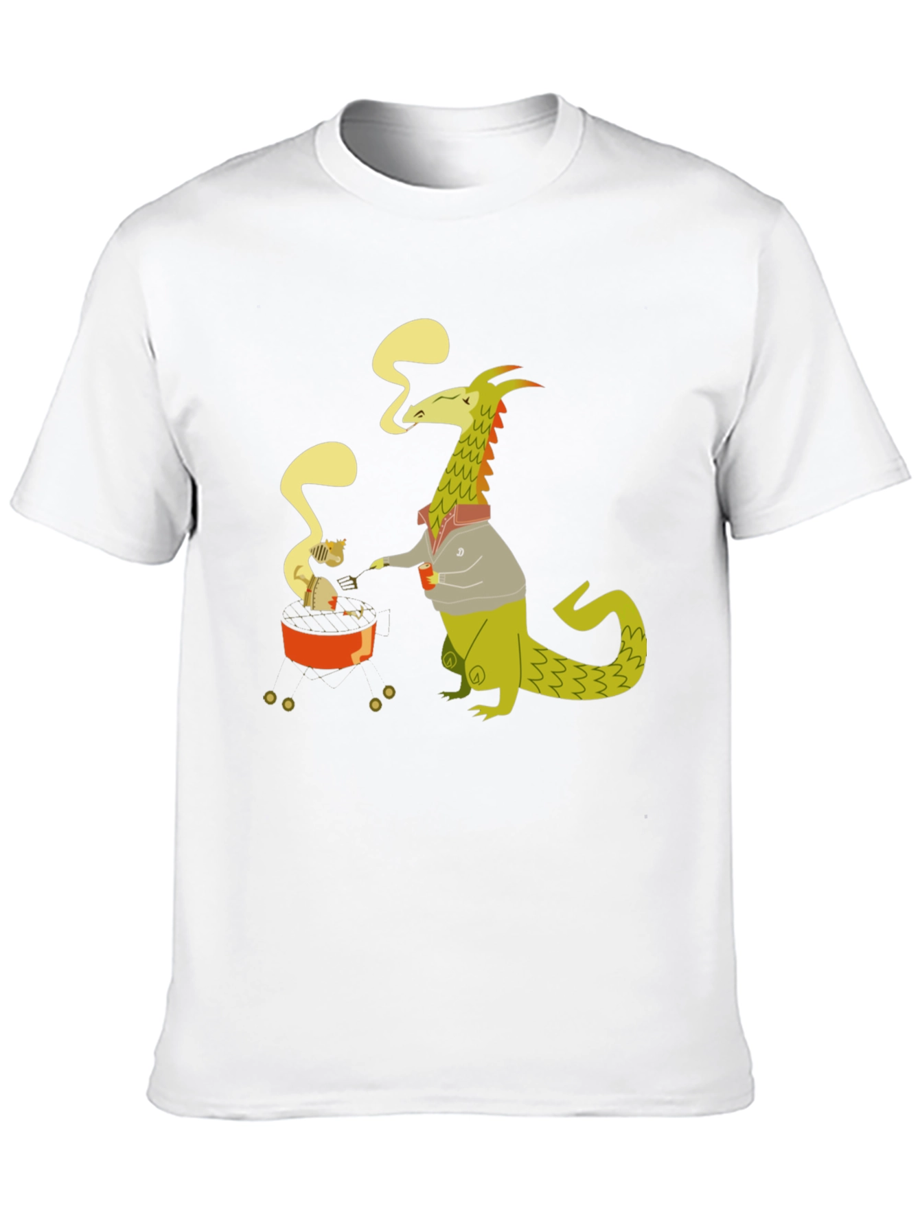 Black Dragon & Cat T-Shirt - Cartoon Graphic Tee view 10
