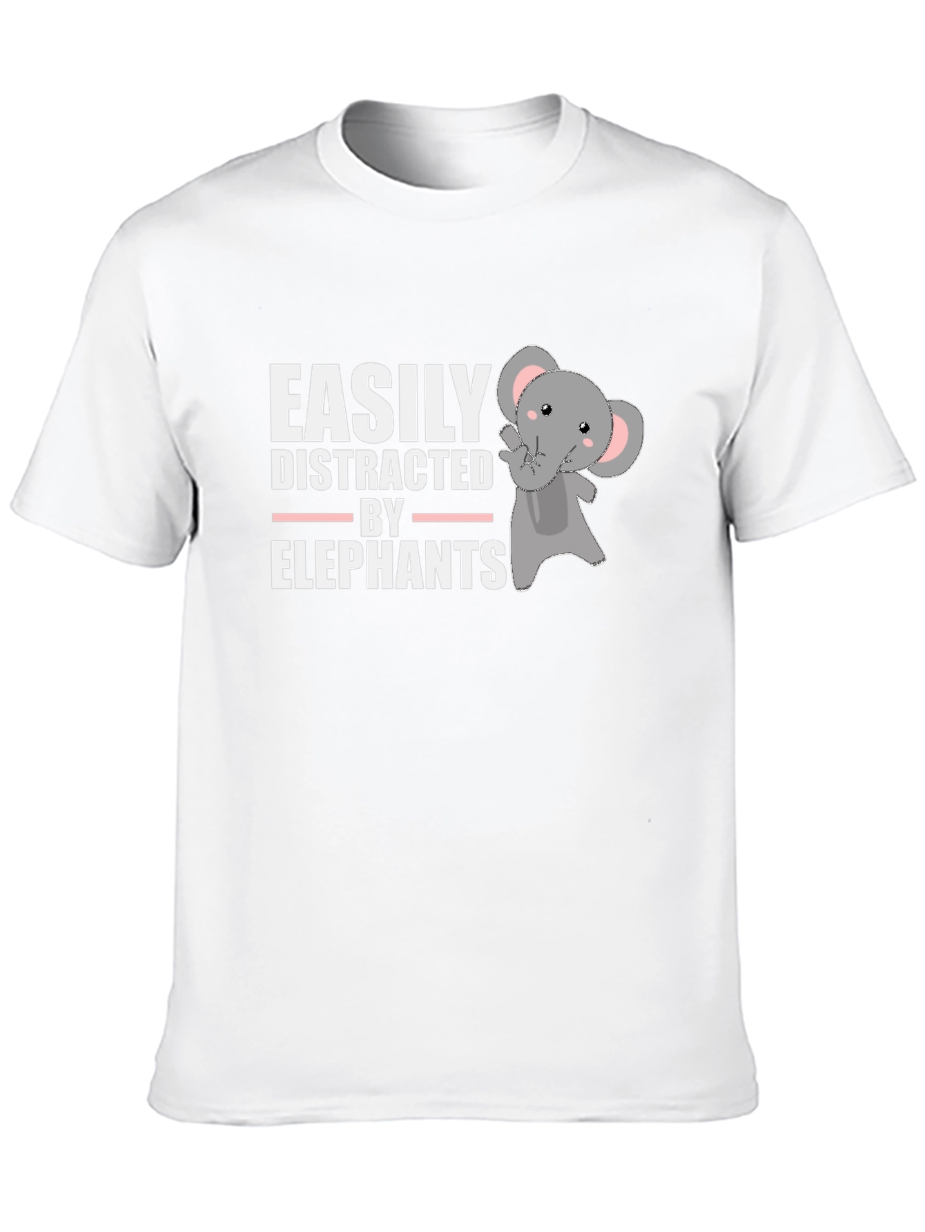 Black Easily Distracted By Elephants T-Shirt view 10