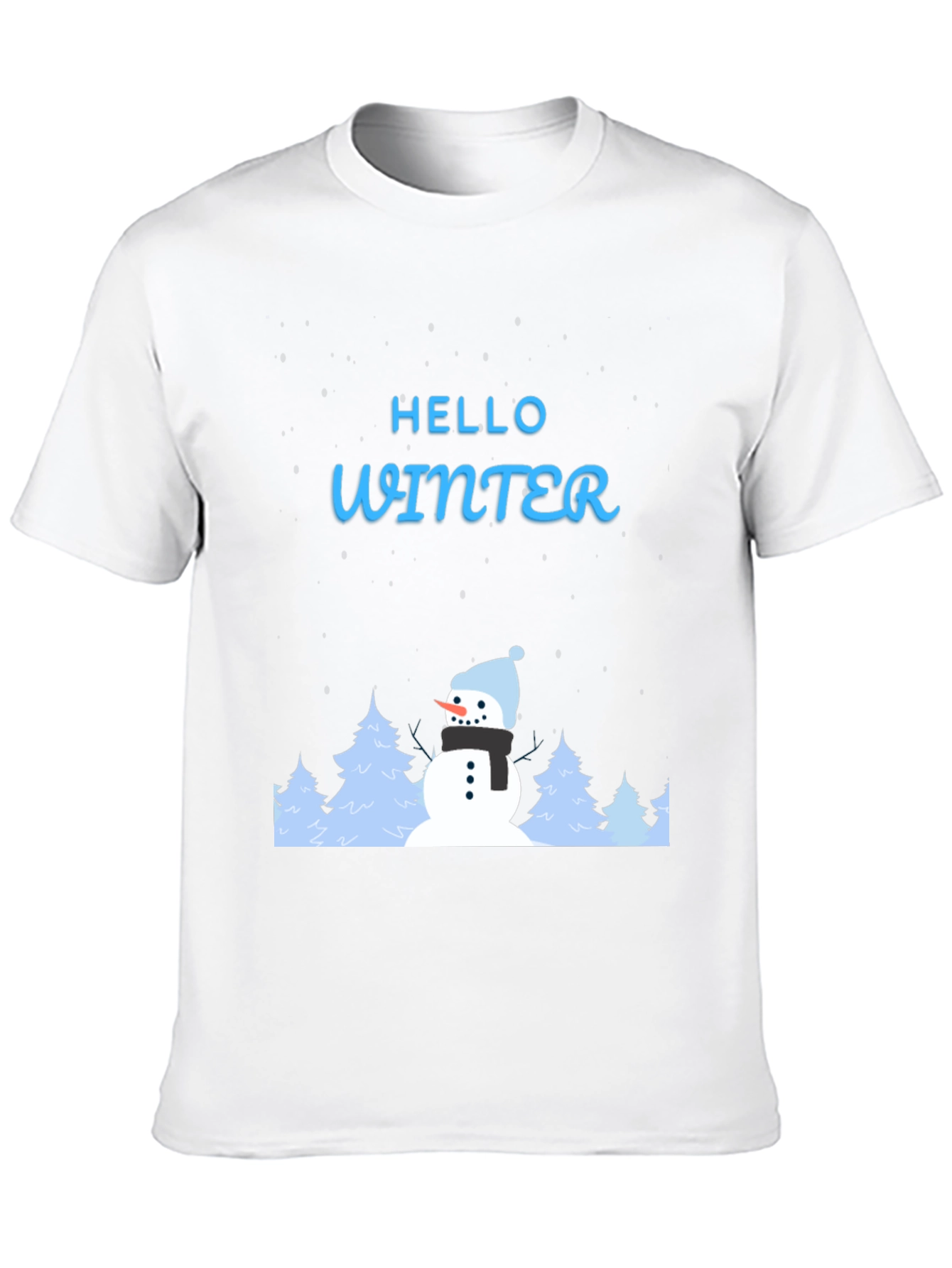 Black Hello Winter Snowman Graphic Tee view 10