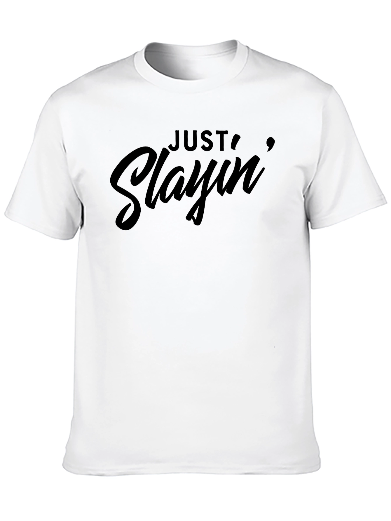 Black Just Slayin' Graphic Tee - Stylish Black Cotton T-Shirt view 10