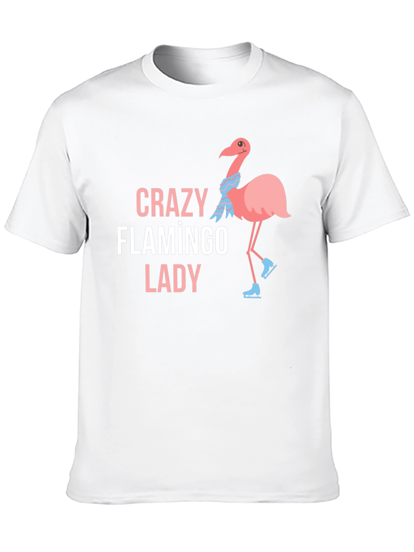 Black Crazy Flamingo Lady T-Shirt Black Cotton view 10