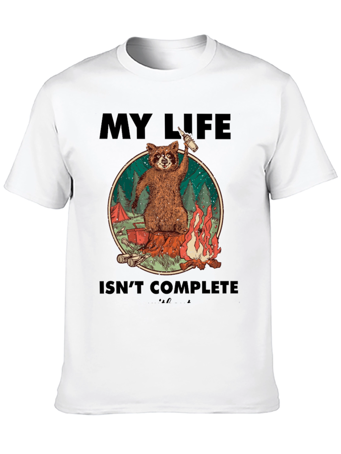 Black Raccoon Camping Graphic Tee - My Life Isn't Complete view 10