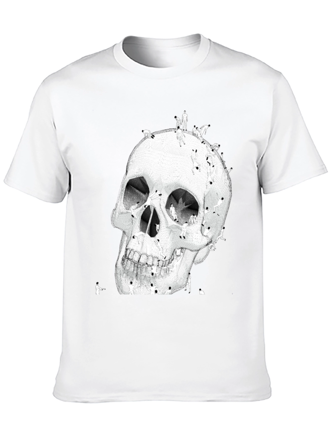 Black Skull Art Graphic T-Shirt - Black view 10