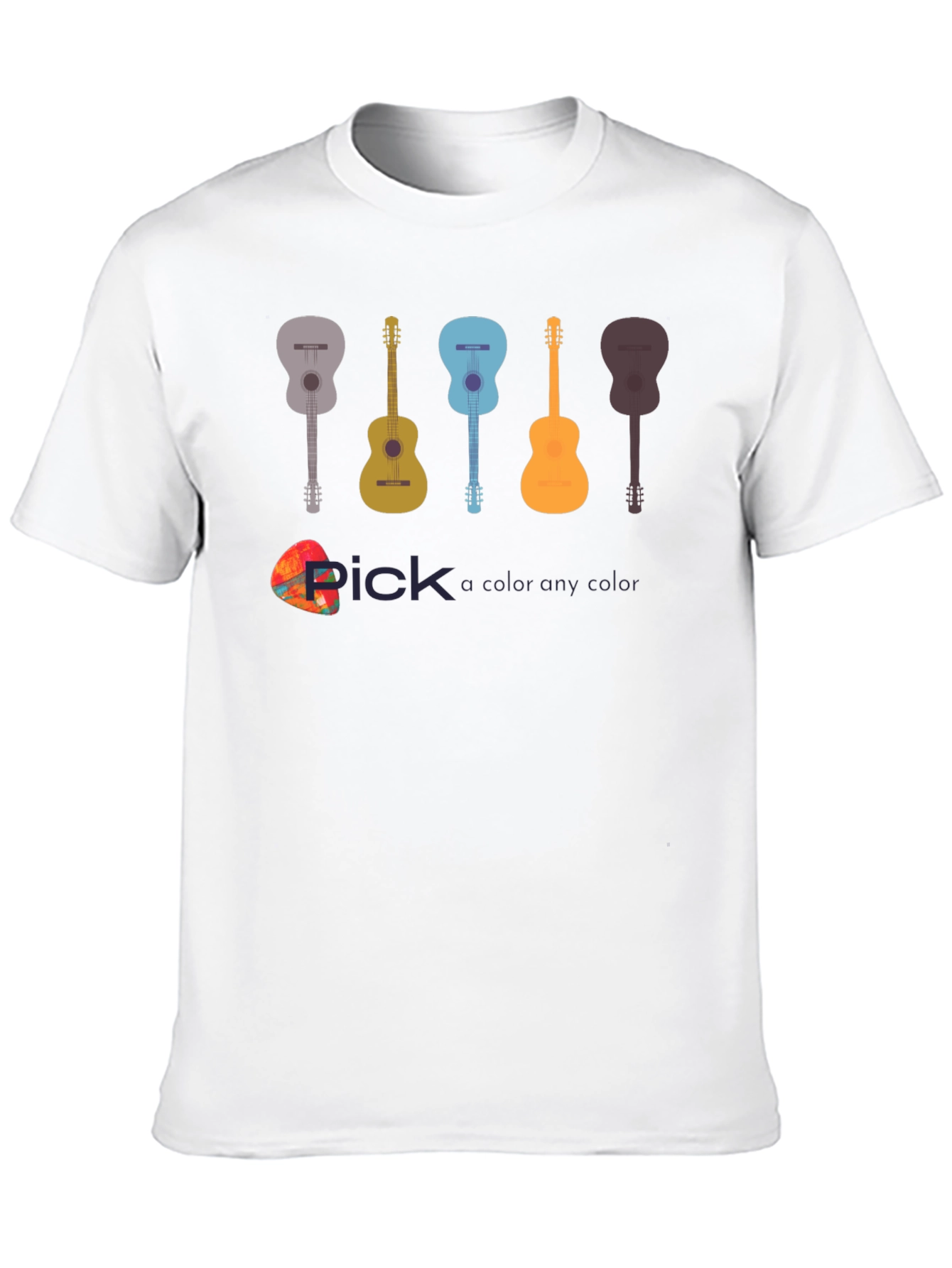 Black Guitar Pick Color T-Shirt - Music Lover Apparel view 10