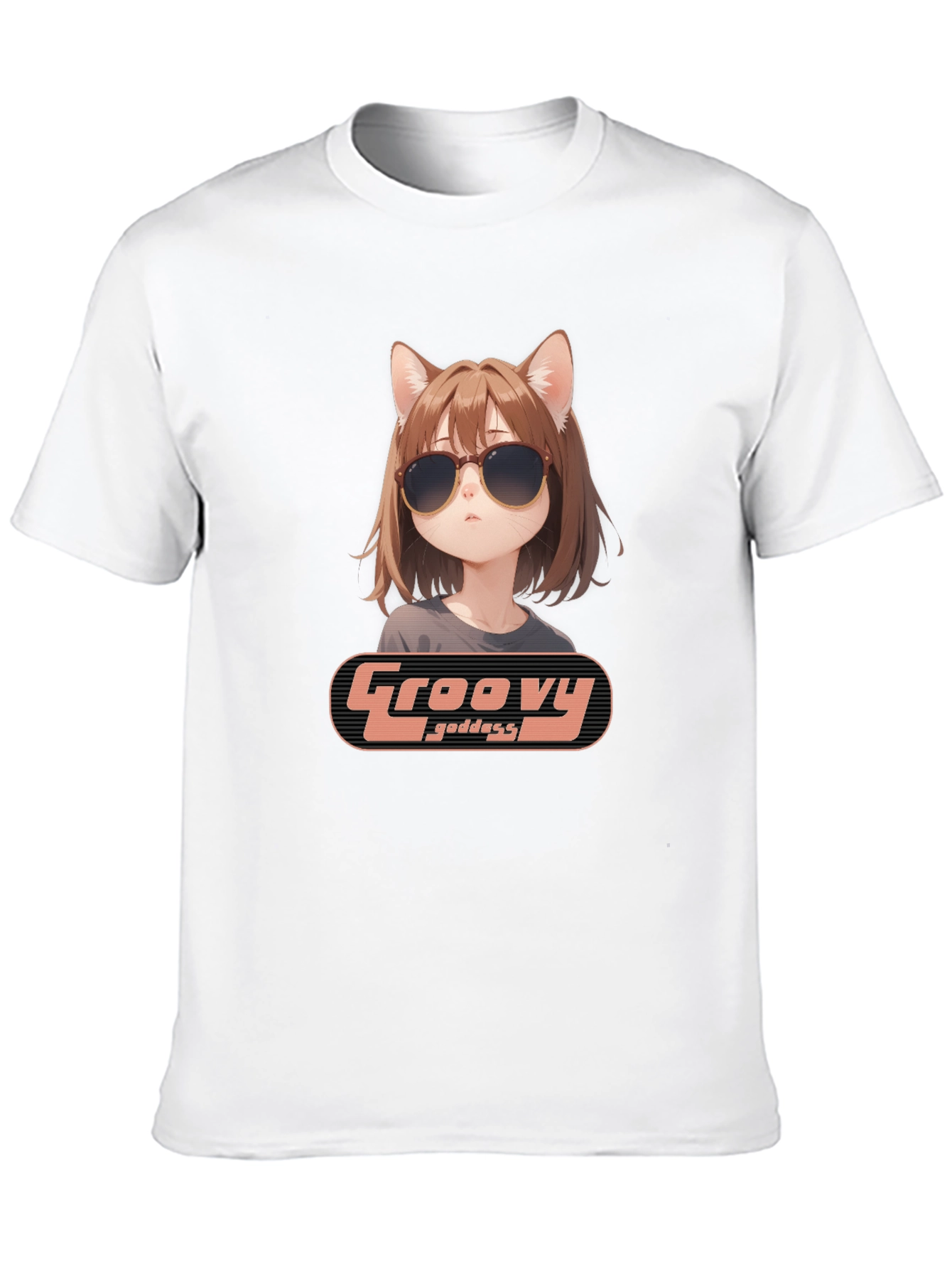 Black Groovy Goddess Anime T-Shirt view 10