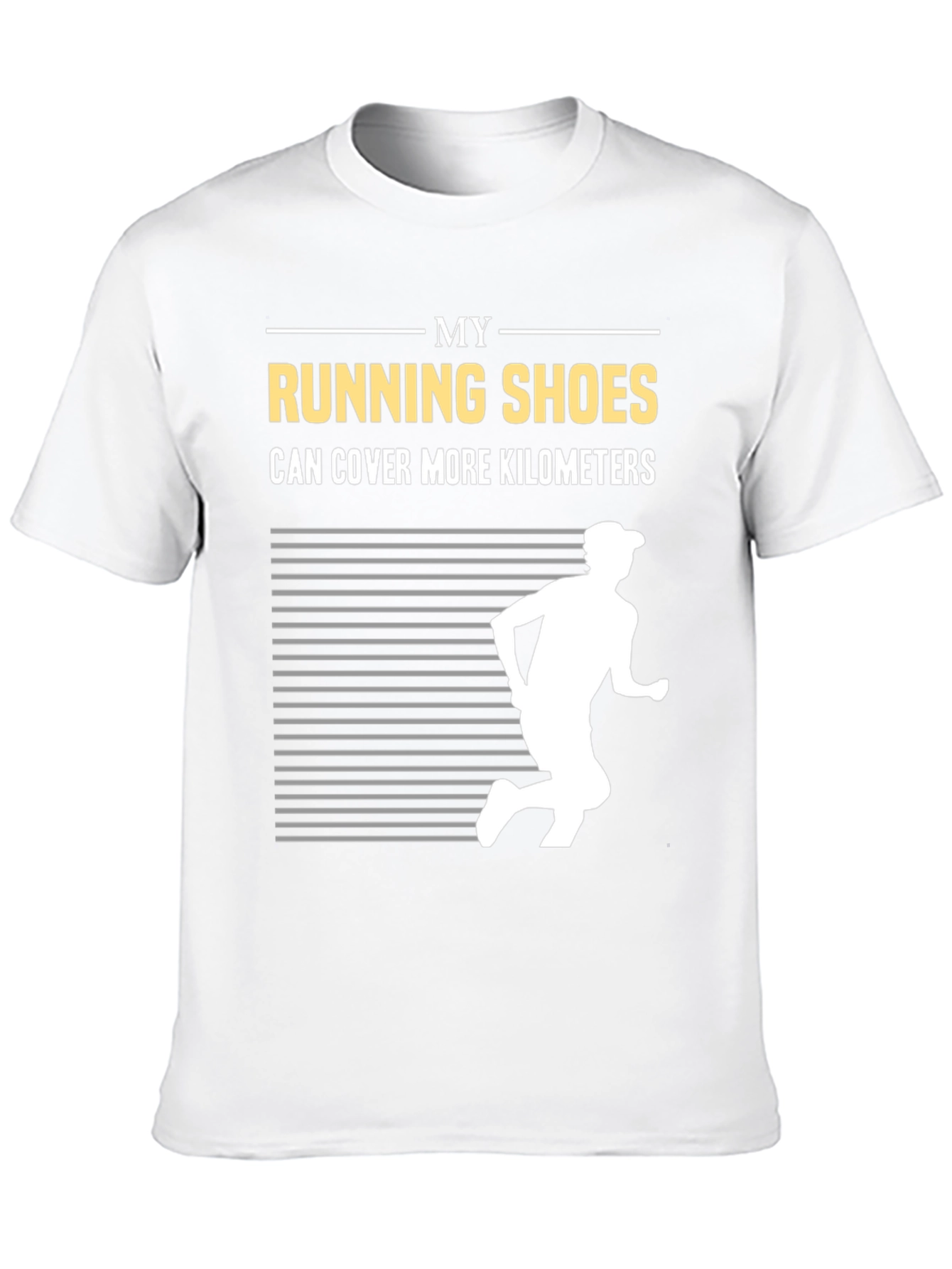 Black Running Shoes Kilometers Graphic Tee view 10