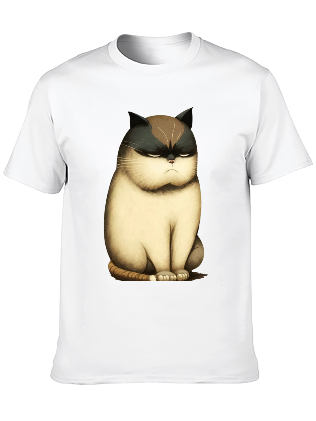 Black Grumpy Cat T-Shirt - Funny Cartoon Cat Tee view 10