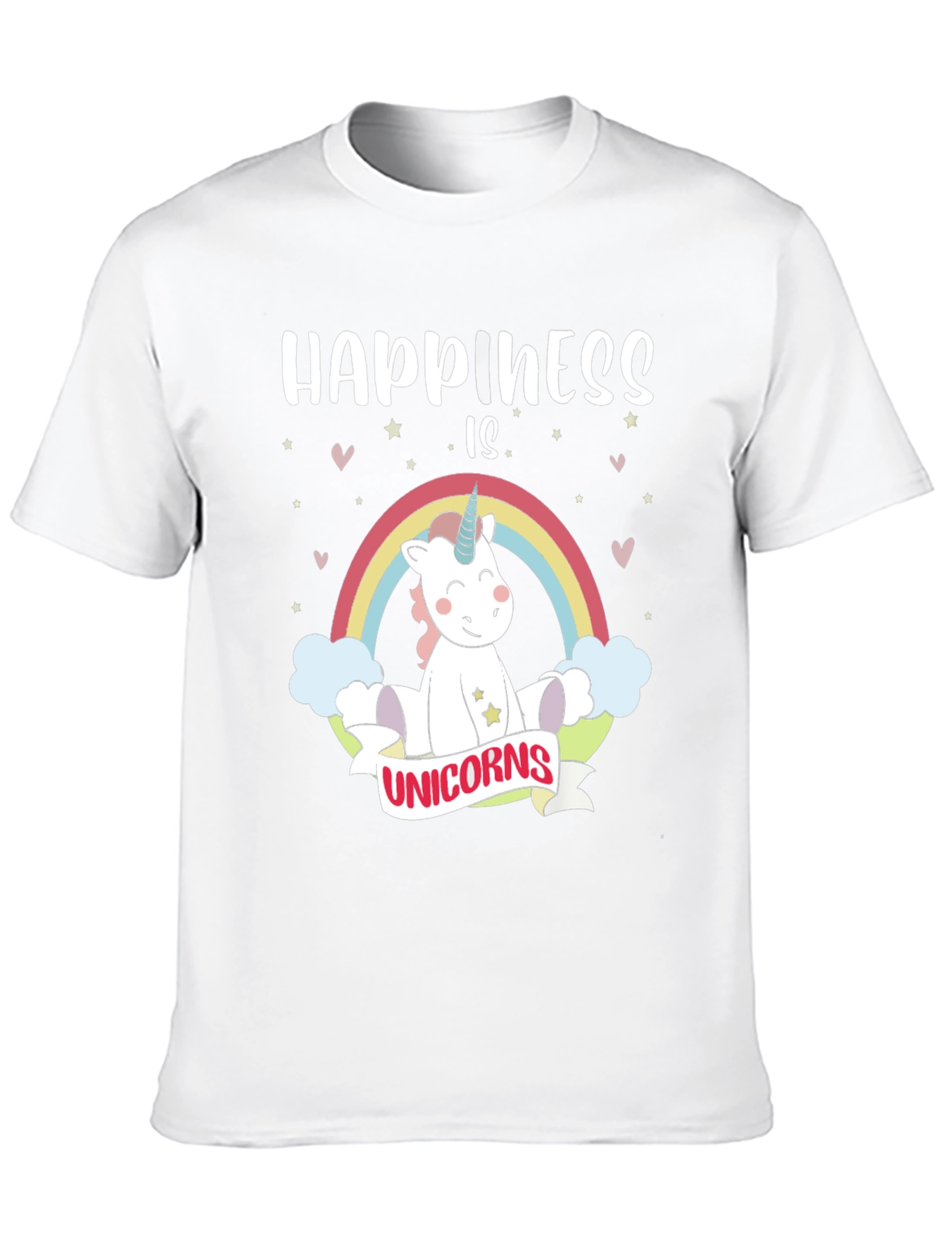 Black Happiness Is Unicorns Graphic T-Shirt view 10