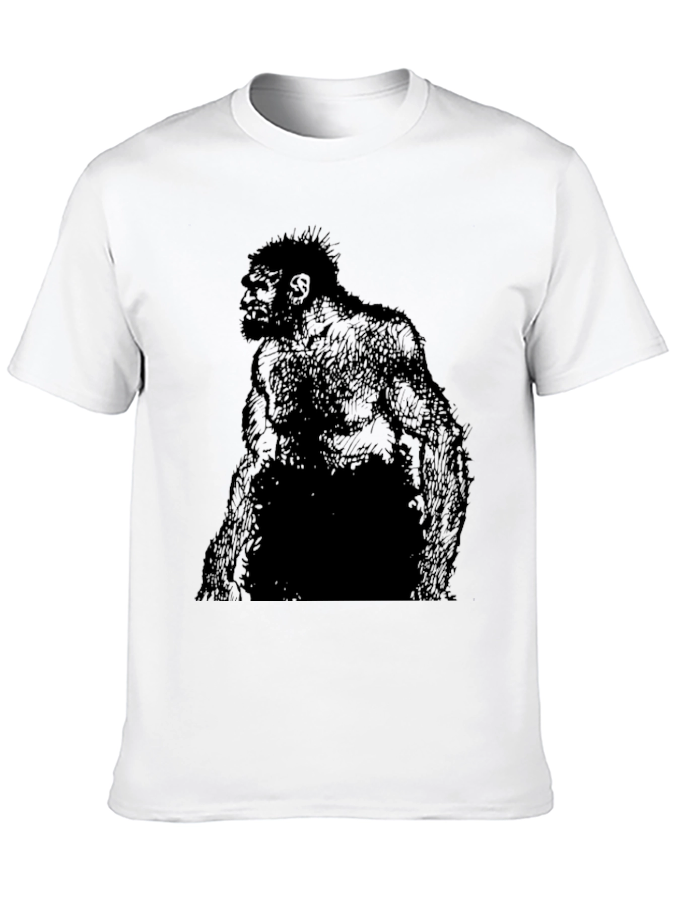 Black Primal Caveman Graphic T-Shirt view 10