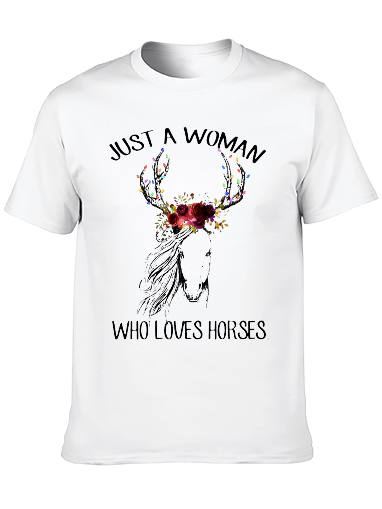 Black Just A Woman Who Loves Horses T-Shirt view 10