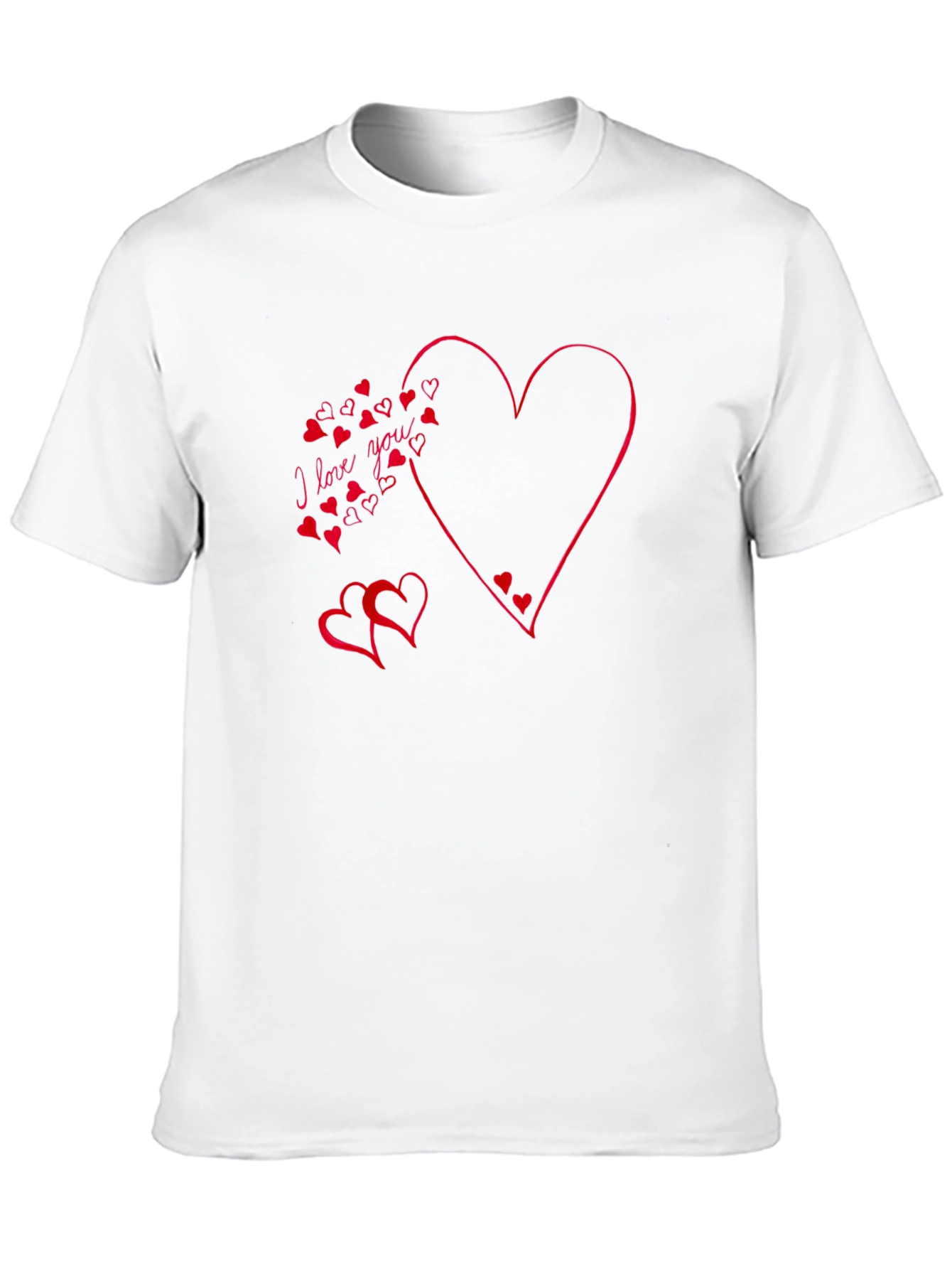 Black I Love You Heart T-Shirt - Black view 10