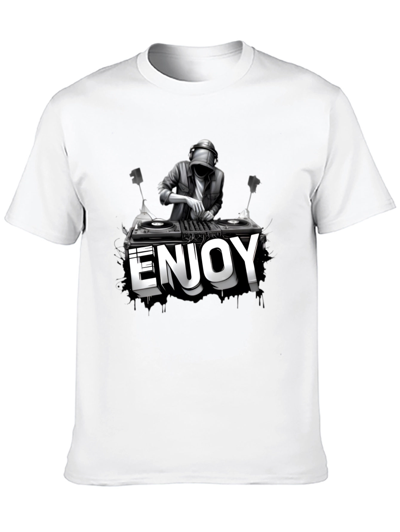 Black DJ Enjoy Graphic Black T-Shirt view 10