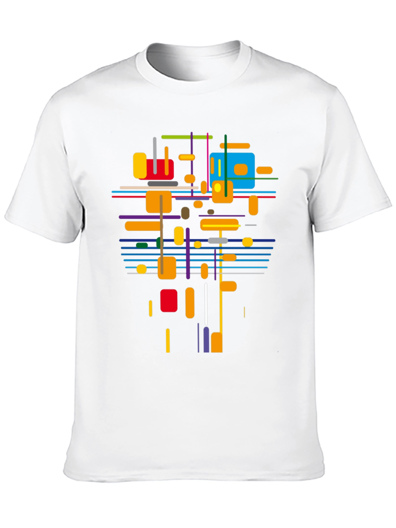 Black Abstract Geometric T-Shirt - Modern Art Tee view 10