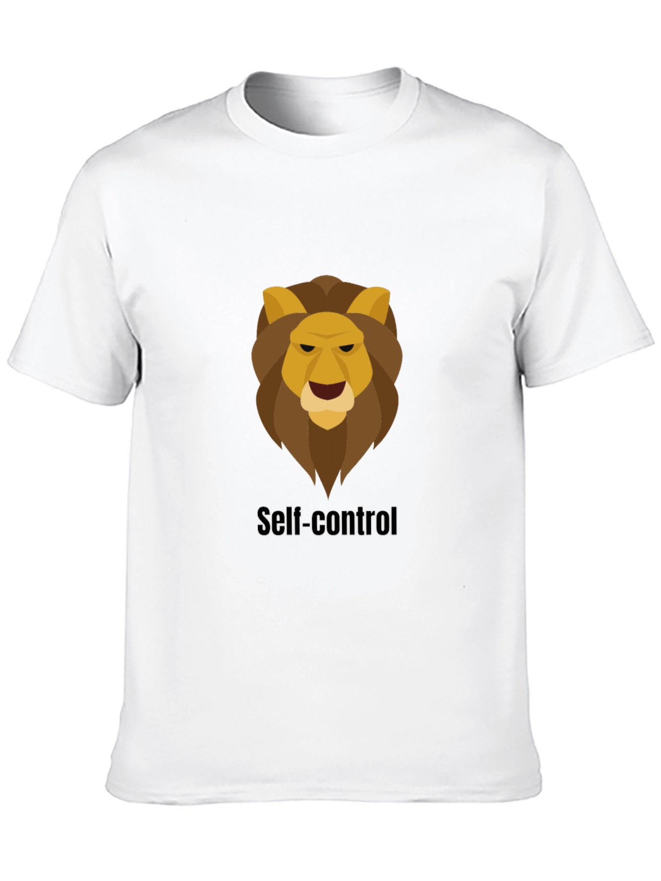Black Self-Control Lion Graphic Black T-Shirt view 10