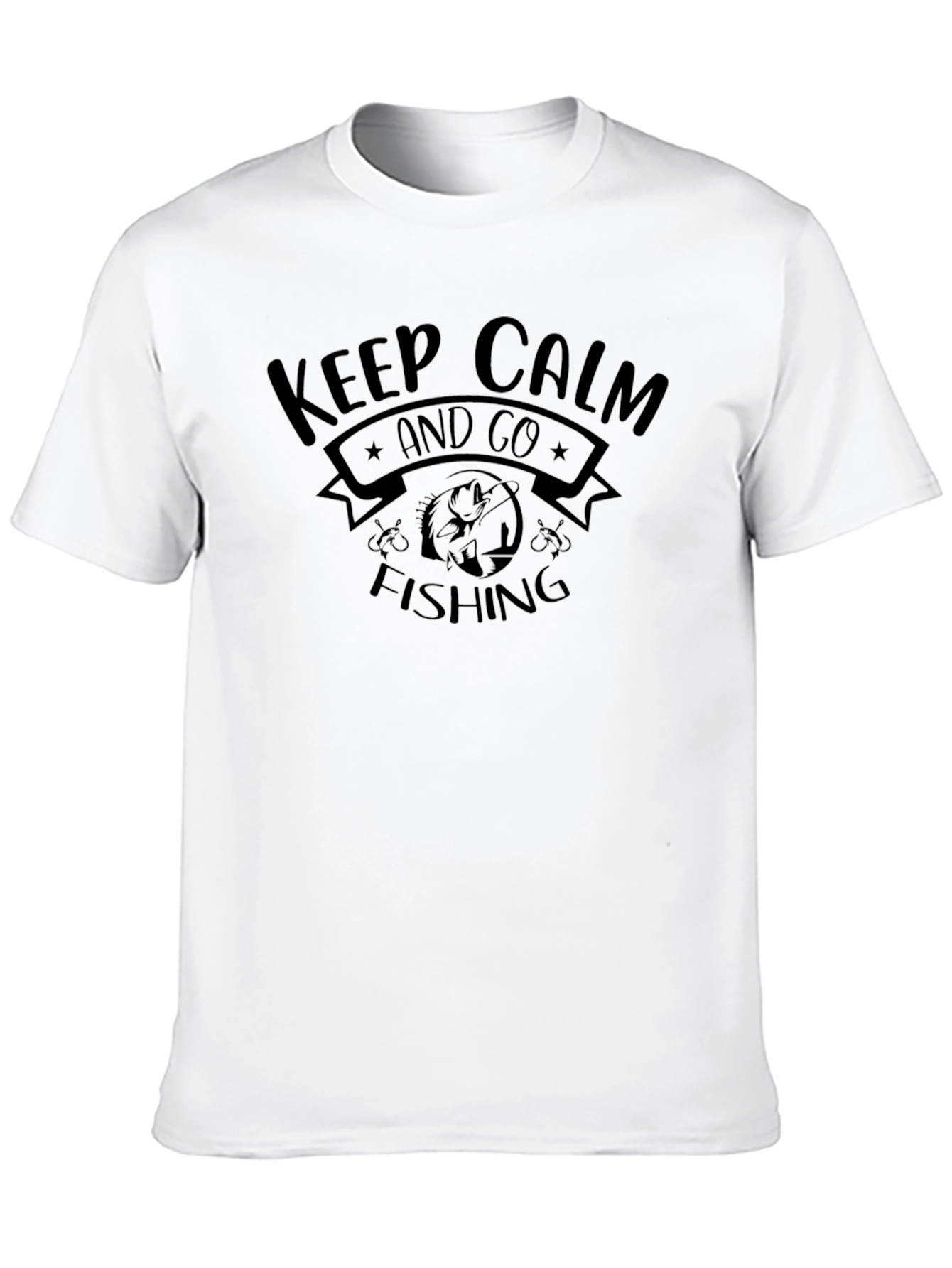 Black Keep Calm and Go Fishing Black T-Shirt view 10