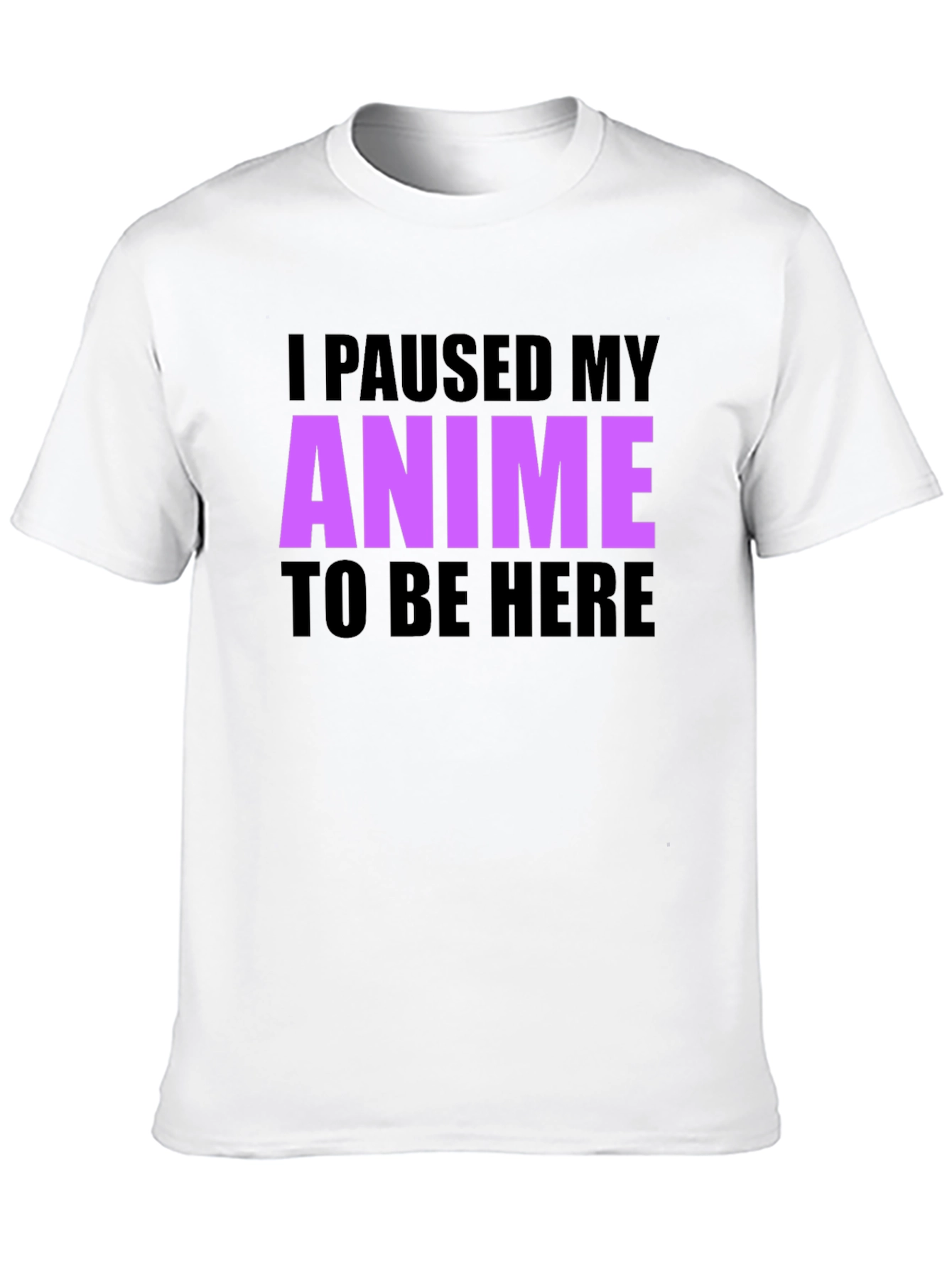 Black Anime Paused Graphic T-Shirt - Casual Crew Neck Tee view 10