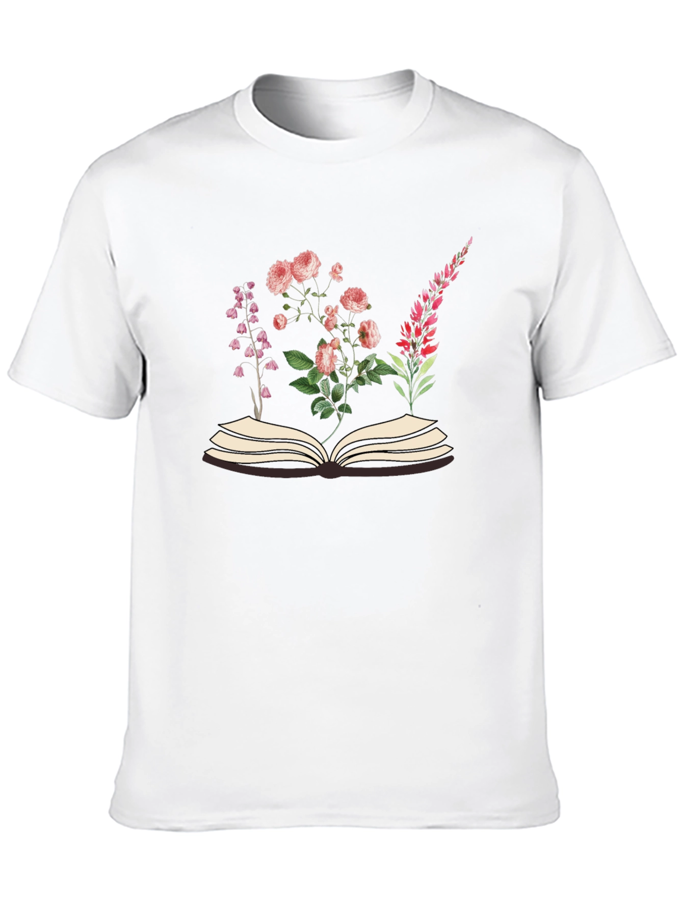 Black Floral Book T-Shirt - Stylish Botanical Design view 10