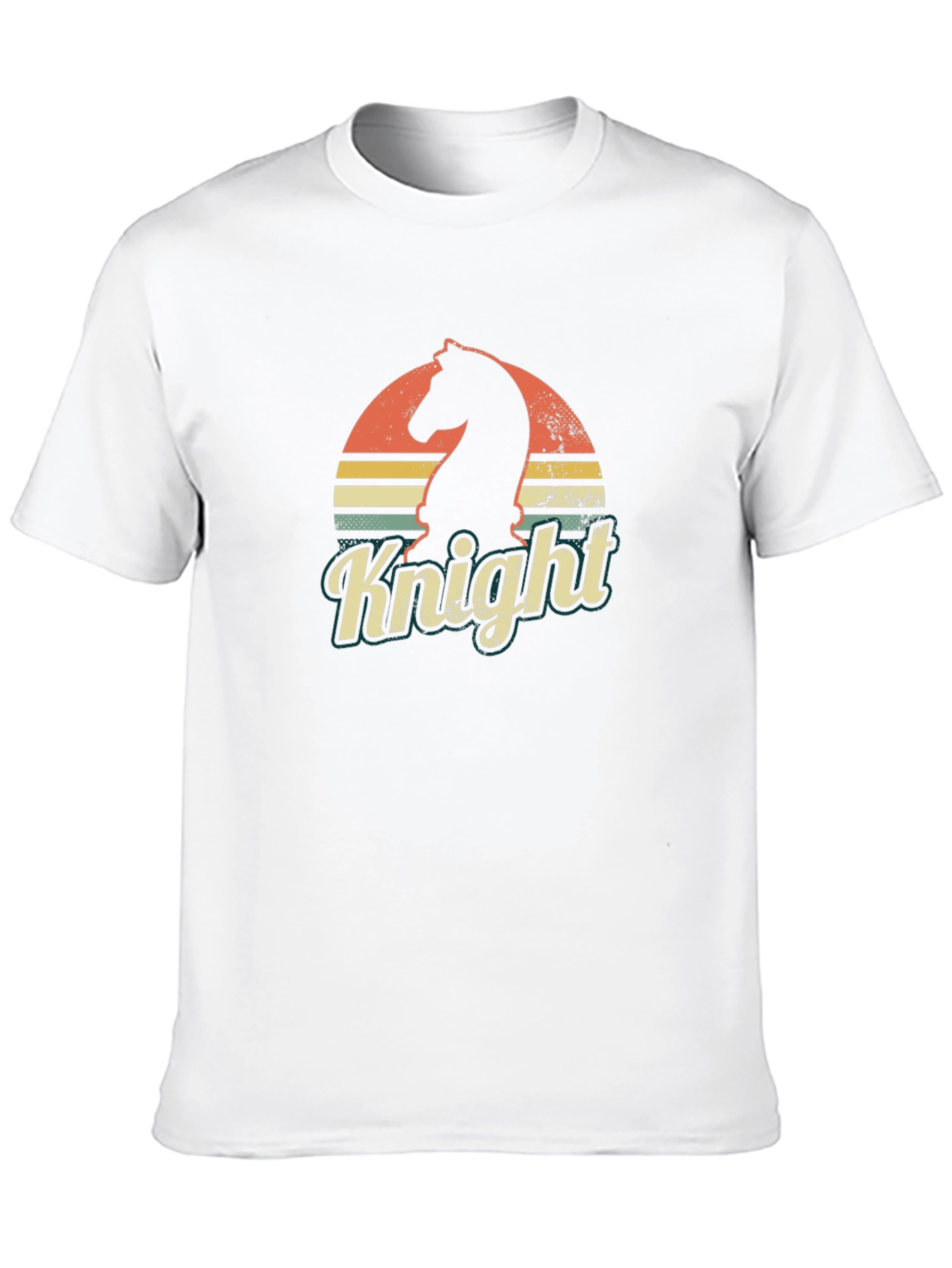 Black Retro Knight Chess Piece Graphic T-Shirt view 10