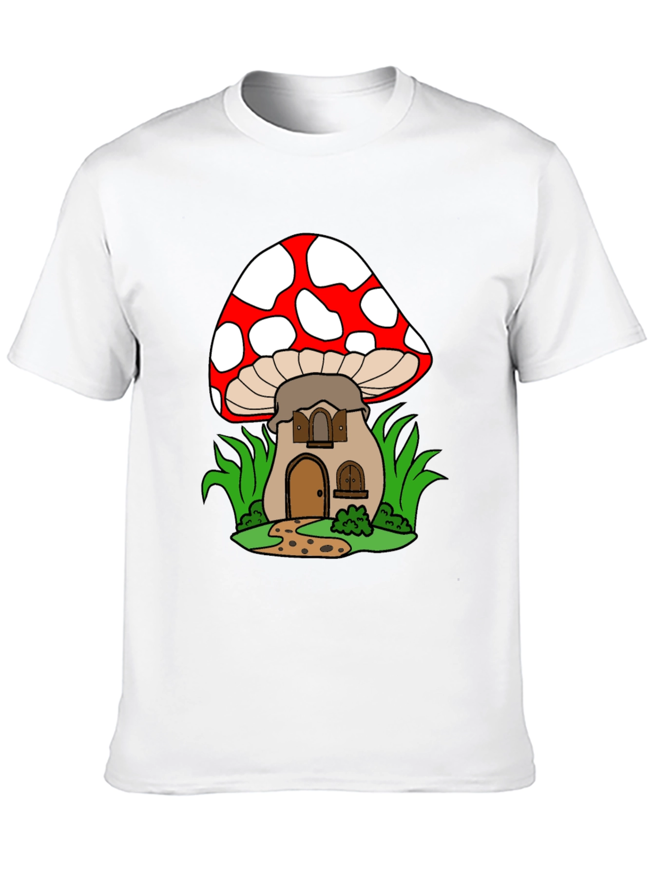 Black Mushroom House Graphic Tee - Fun & Unique Design view 10