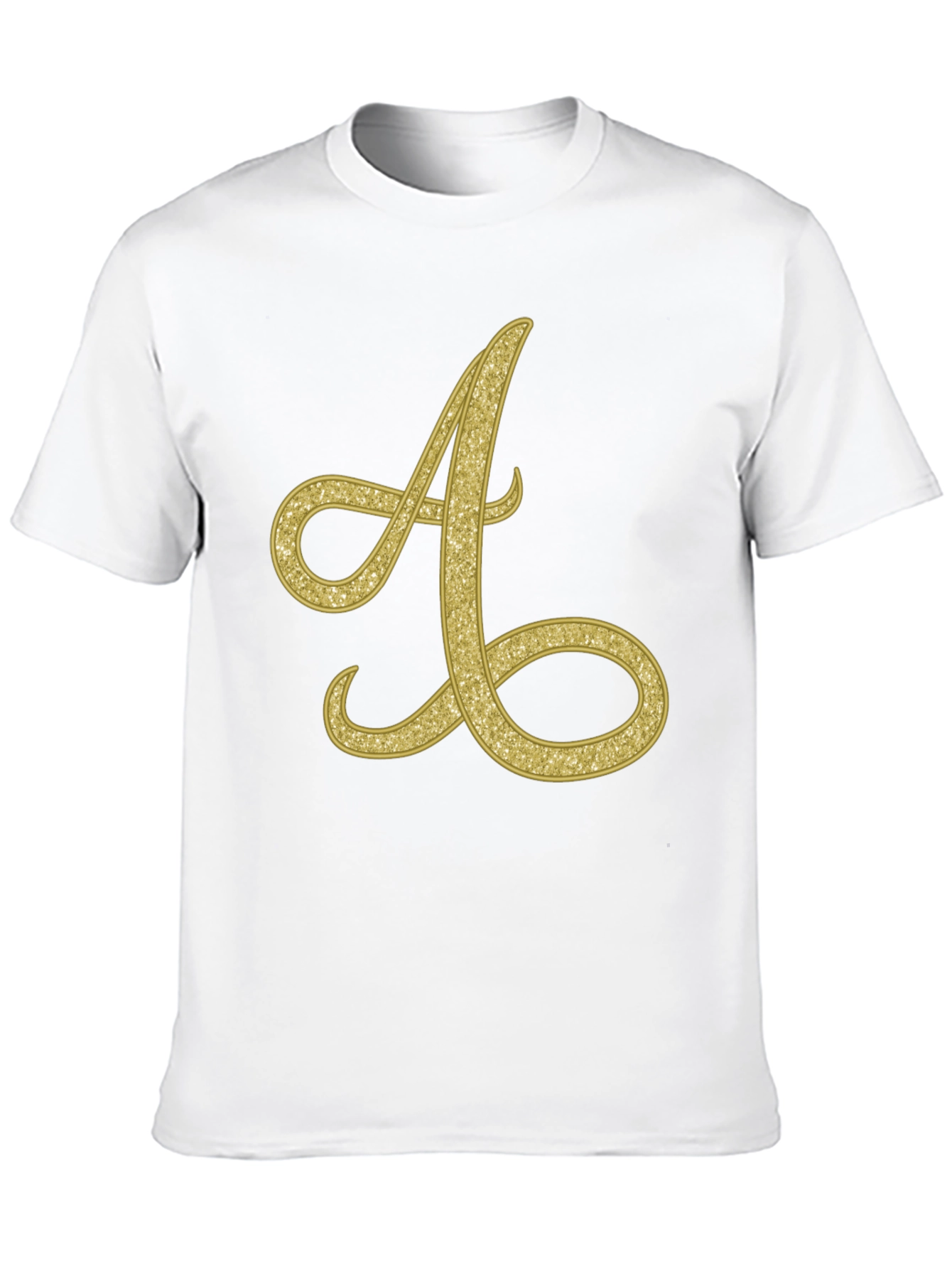 Black Golden Letter A T-Shirt view 10