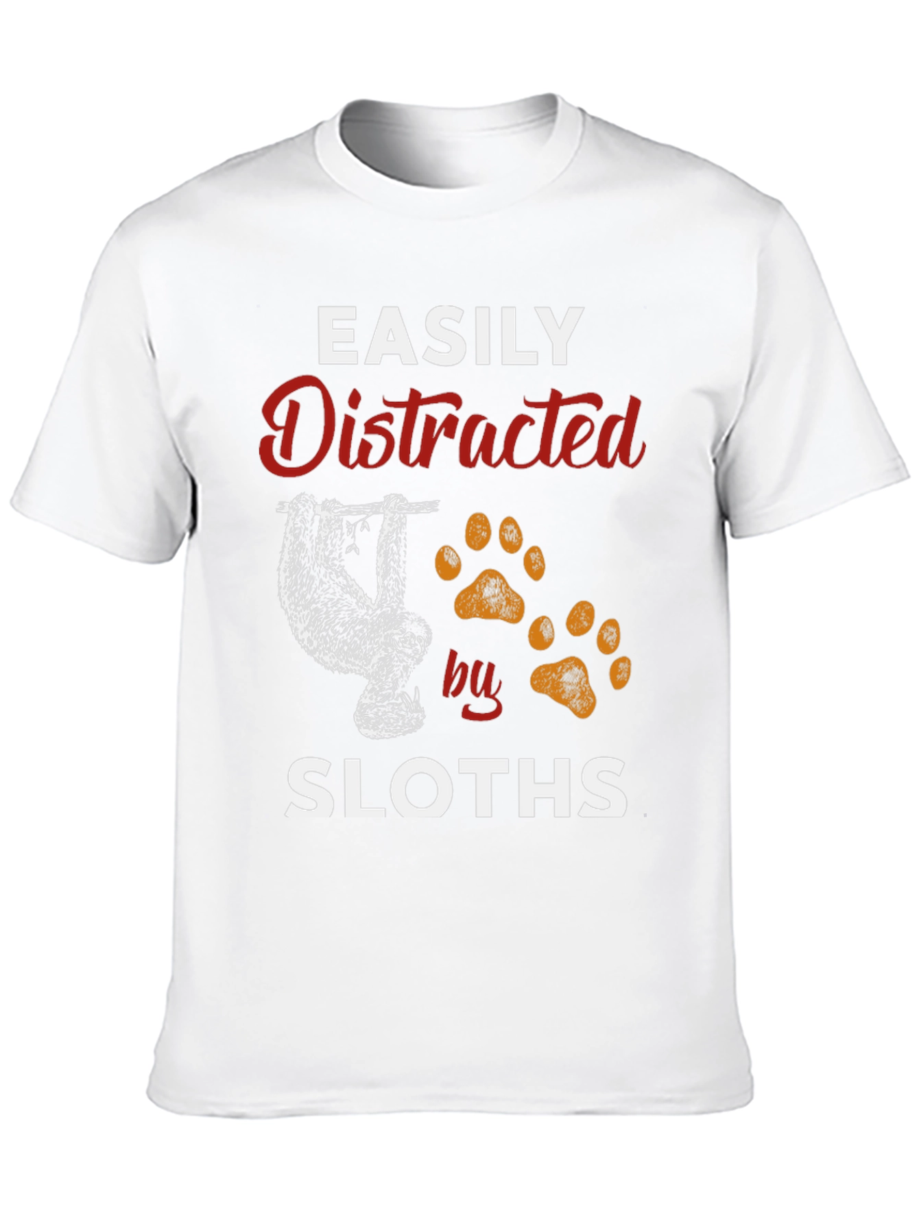 Black Easily Distracted by Sloths Graphic T-Shirt view 10