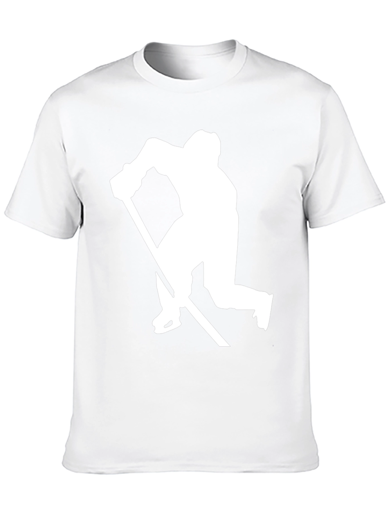 Black Hockey Player Silhouette Graphic Tee - Black Cotton view 10
