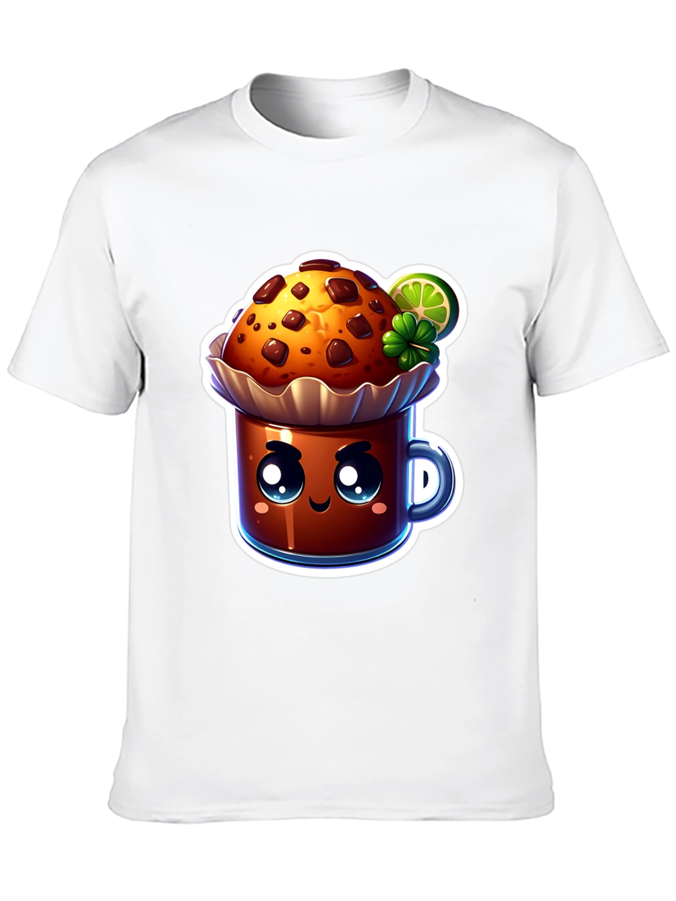 Black Cute Kawaii Cupcake Graphic T-Shirt view 10