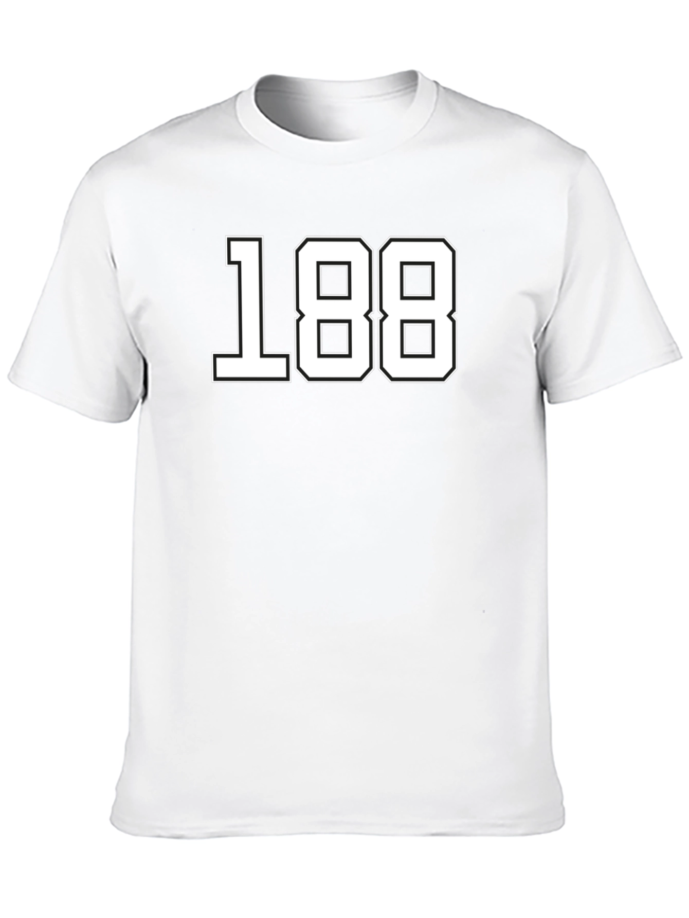 Black Black T-Shirt with White Number 188 view 10