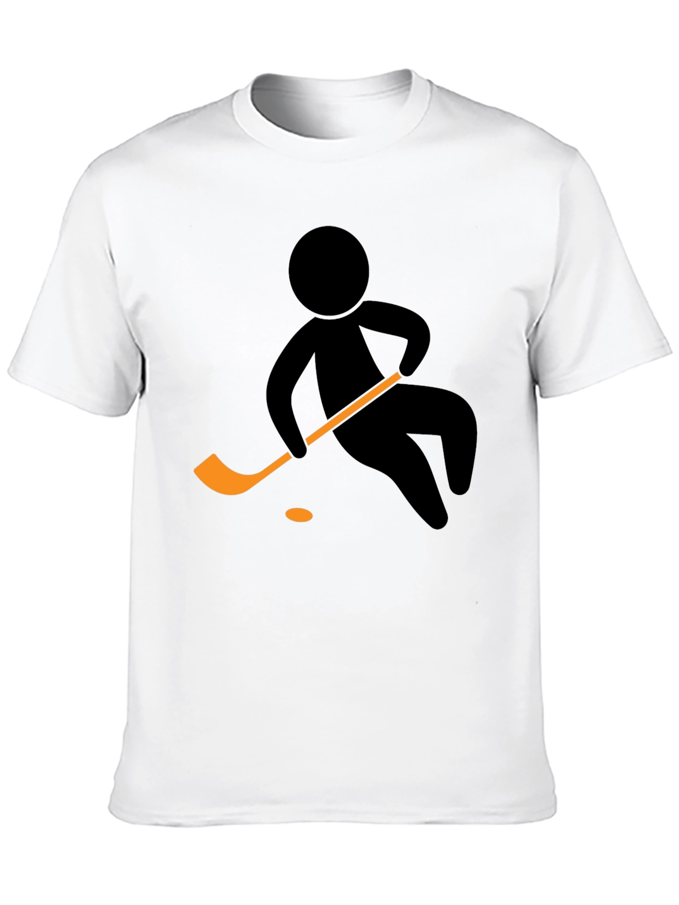 Black Hockey Player Graphic Tee - Black Cotton T-Shirt view 10